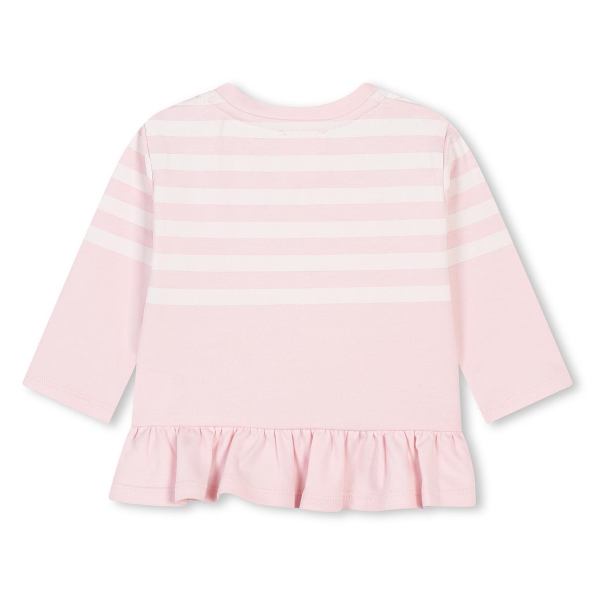 Baby Girls Pink Stripes Cotton T-Shirt