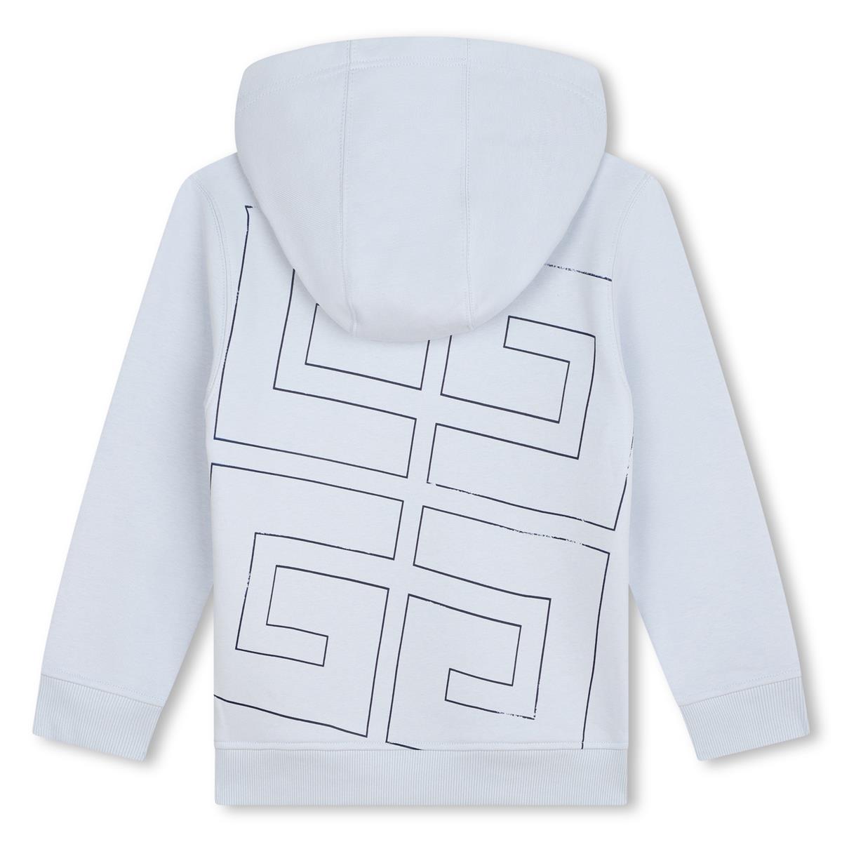 Boys Light Blue Hooded Cotton Sweatshirt