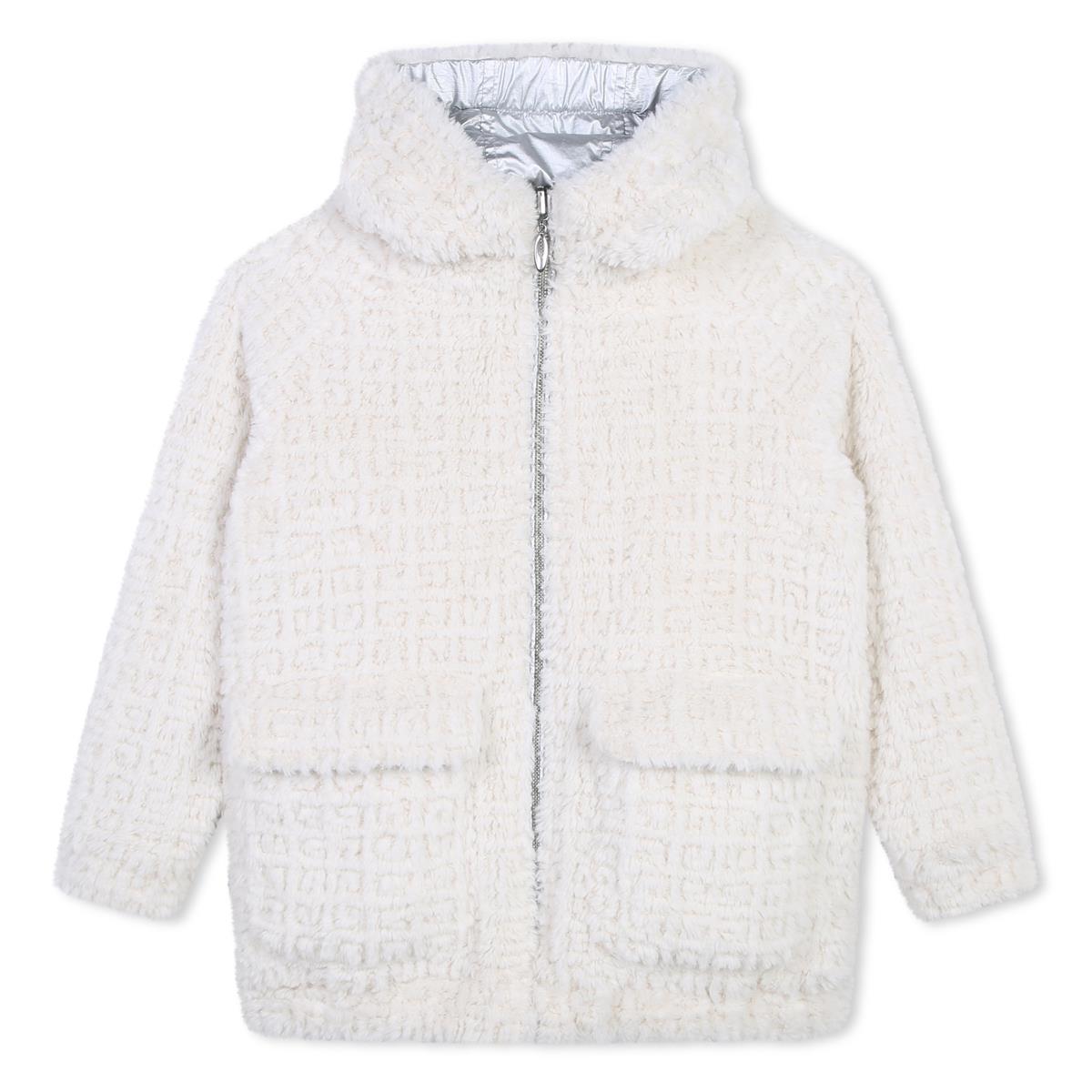 Girls Silver Zip-Up Coat