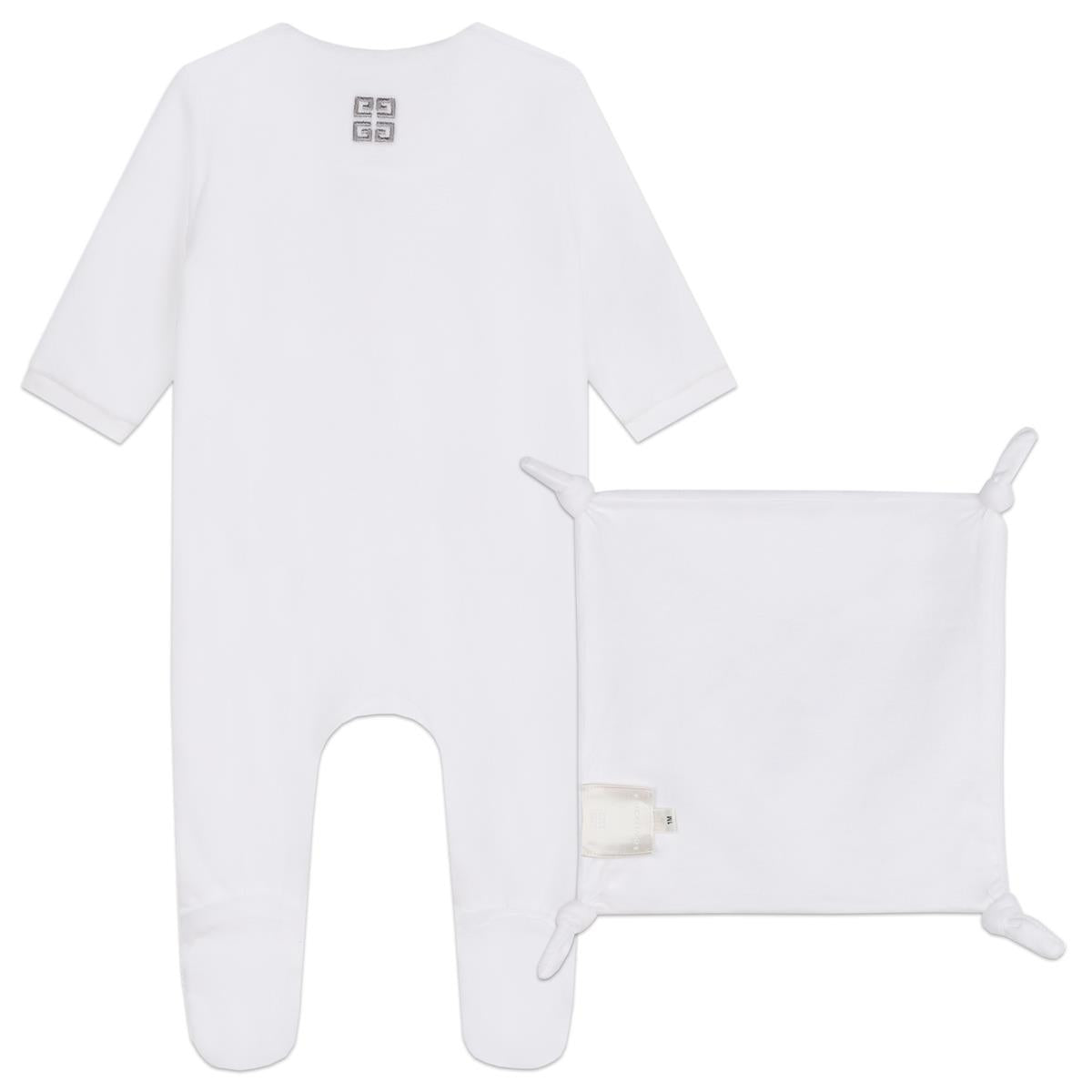 Baby Boys & Girls White Cotton Babysuit Set