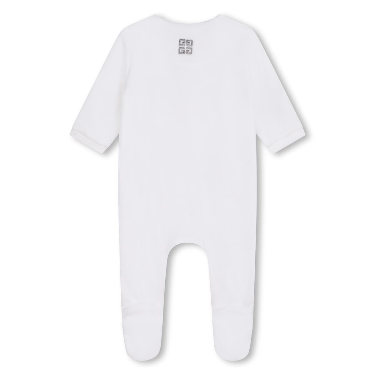 Baby Boys & Girls White Cotton Babysuit Set