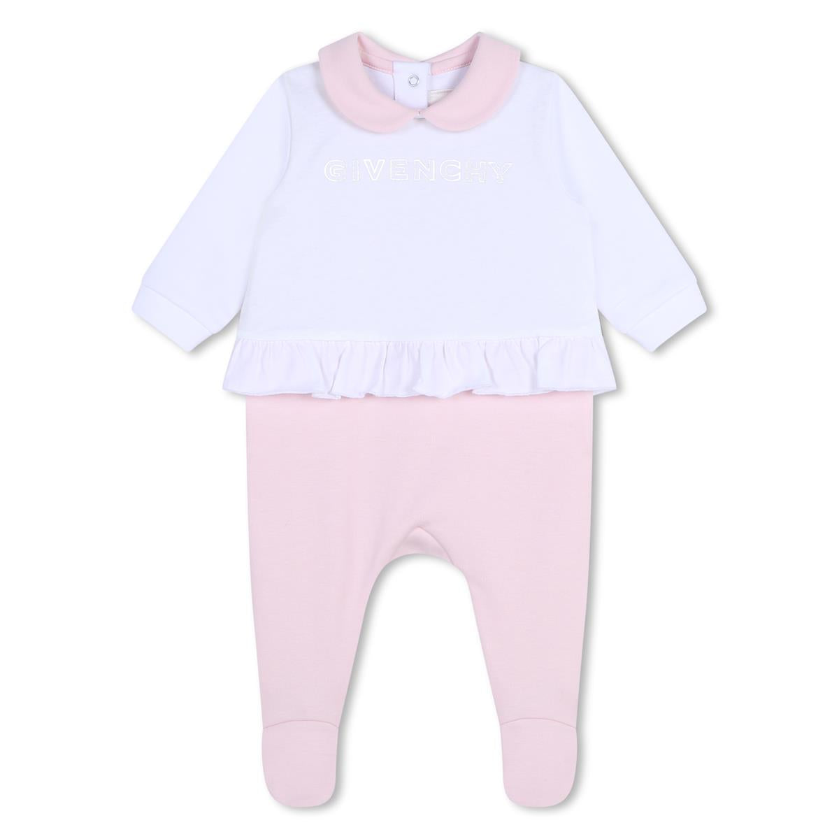 Baby Girls Pink Cotton Babysuit Set