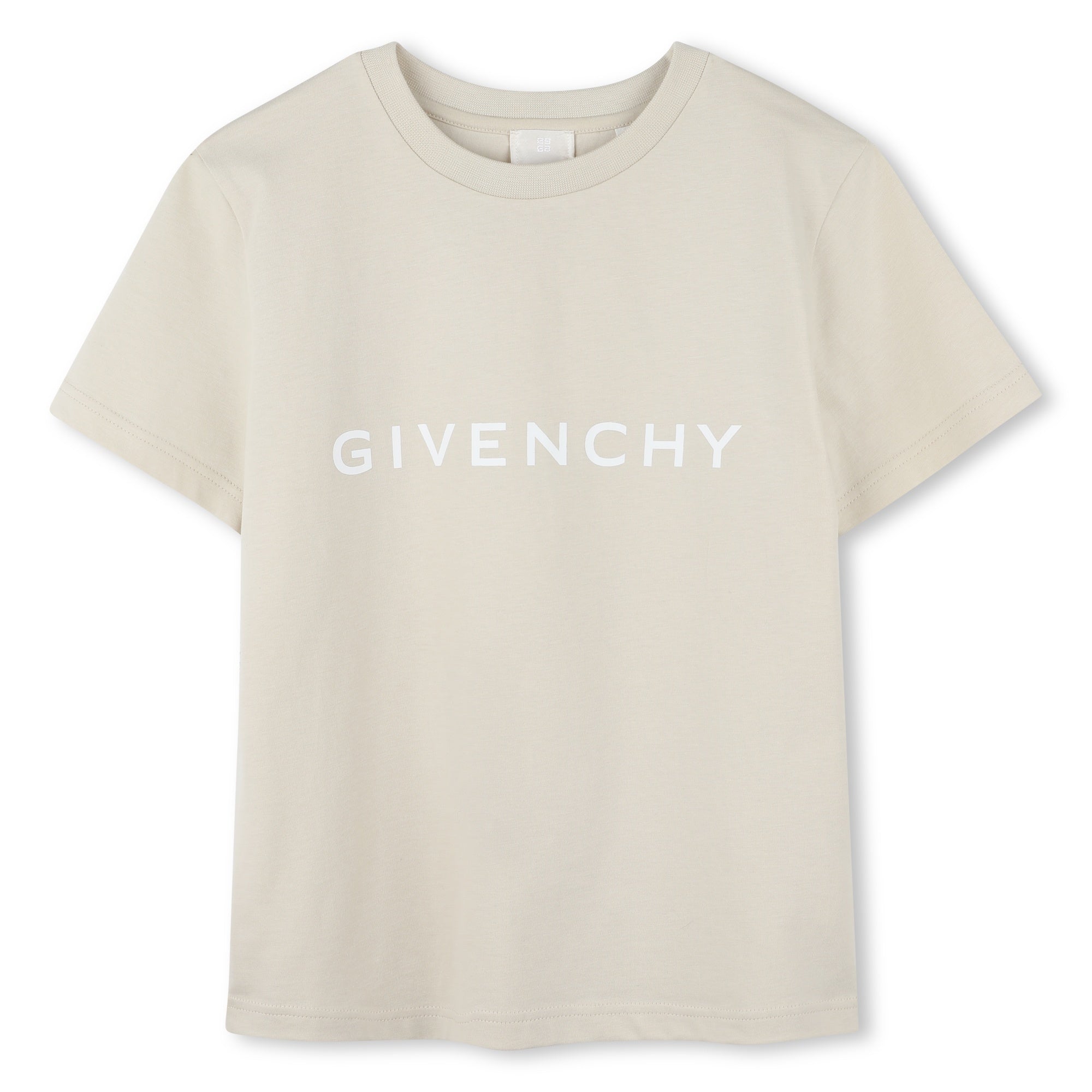 Boys & Girls Beige Logo Cotton T-Shirt