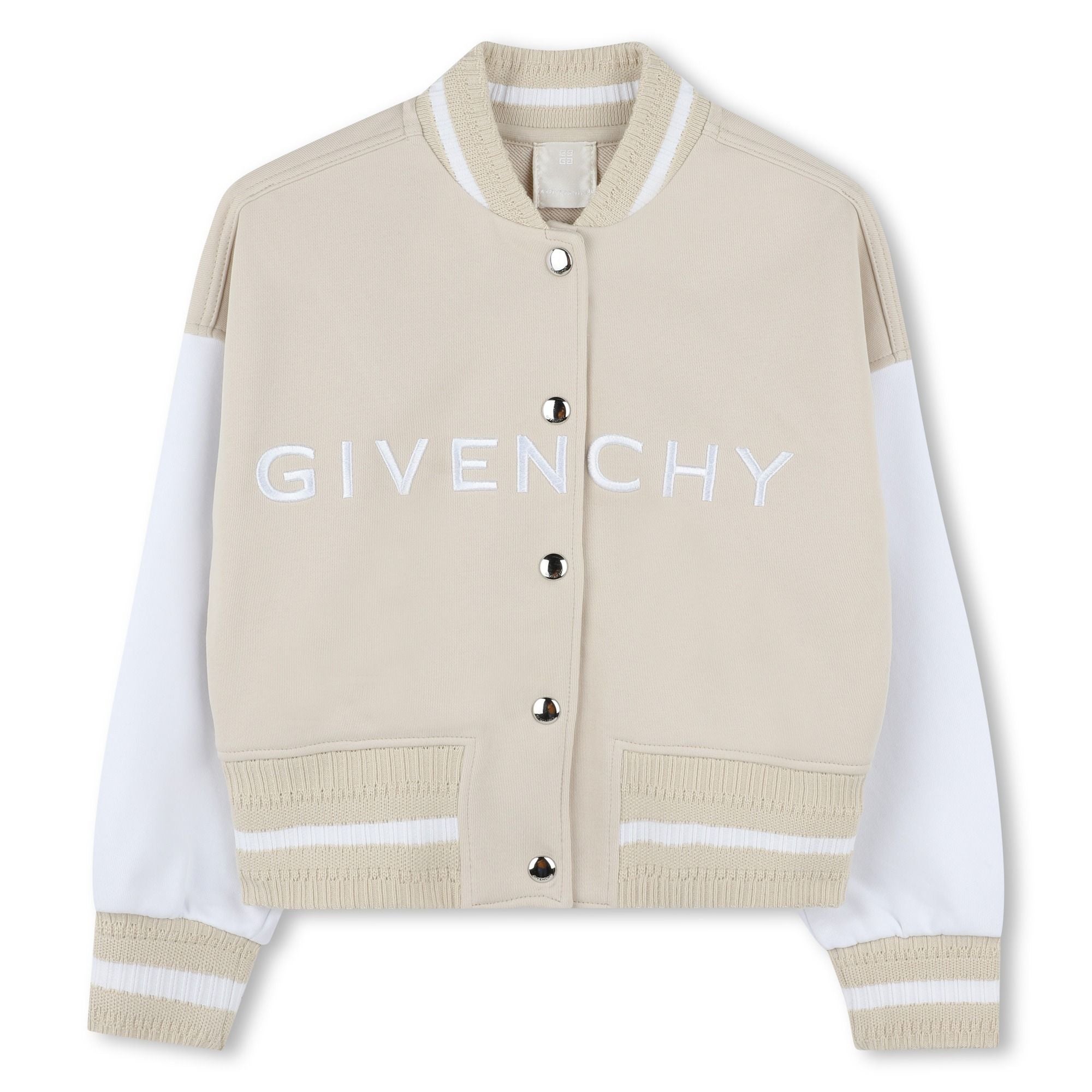 Girls Beige Logo Bomber Jacket