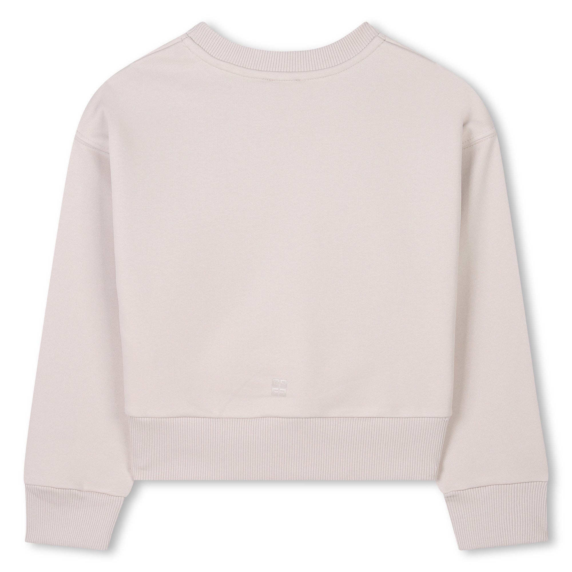 Girls Beige Logo Cotton Sweatshirt