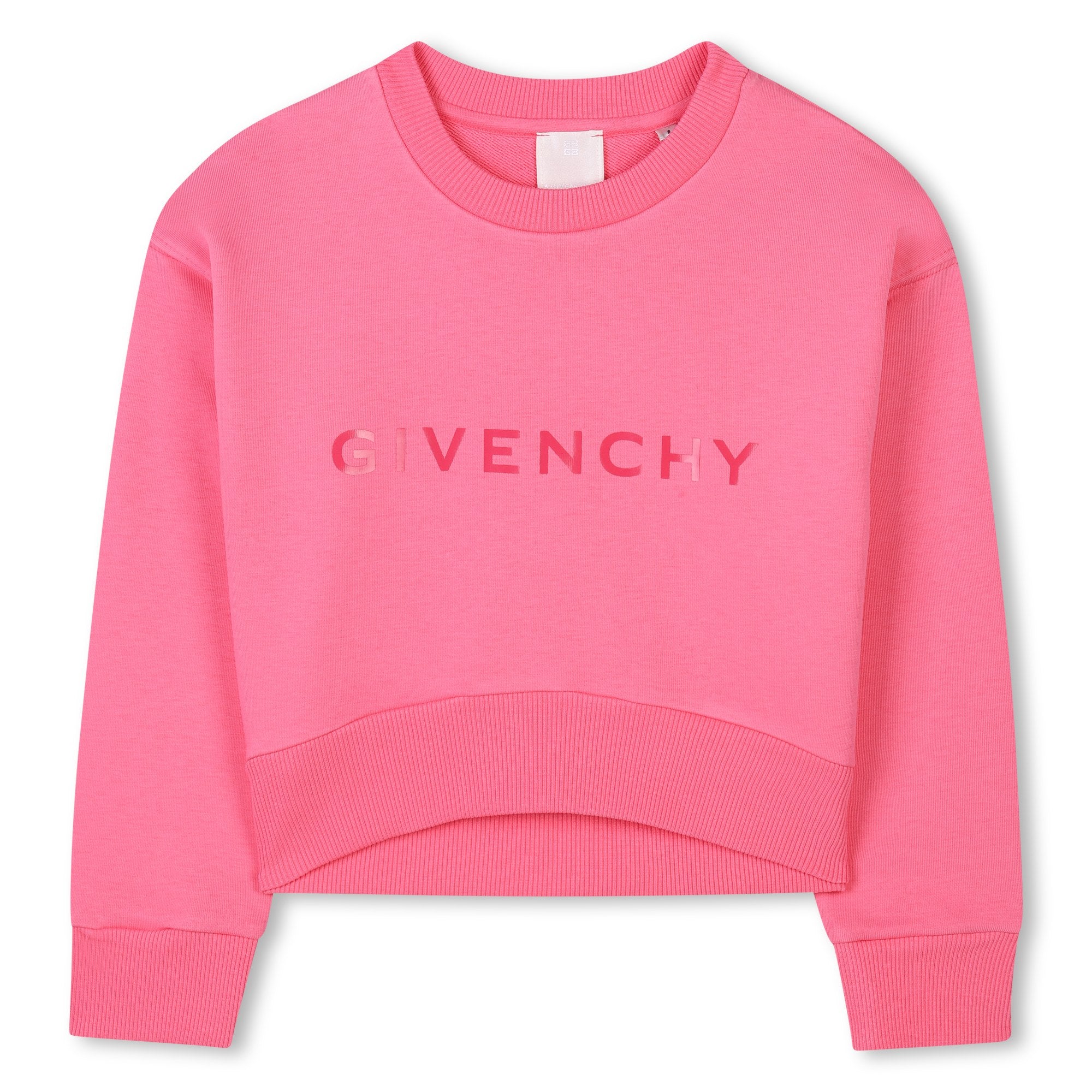 Girls Pink Logo Cotton Sweatshirt