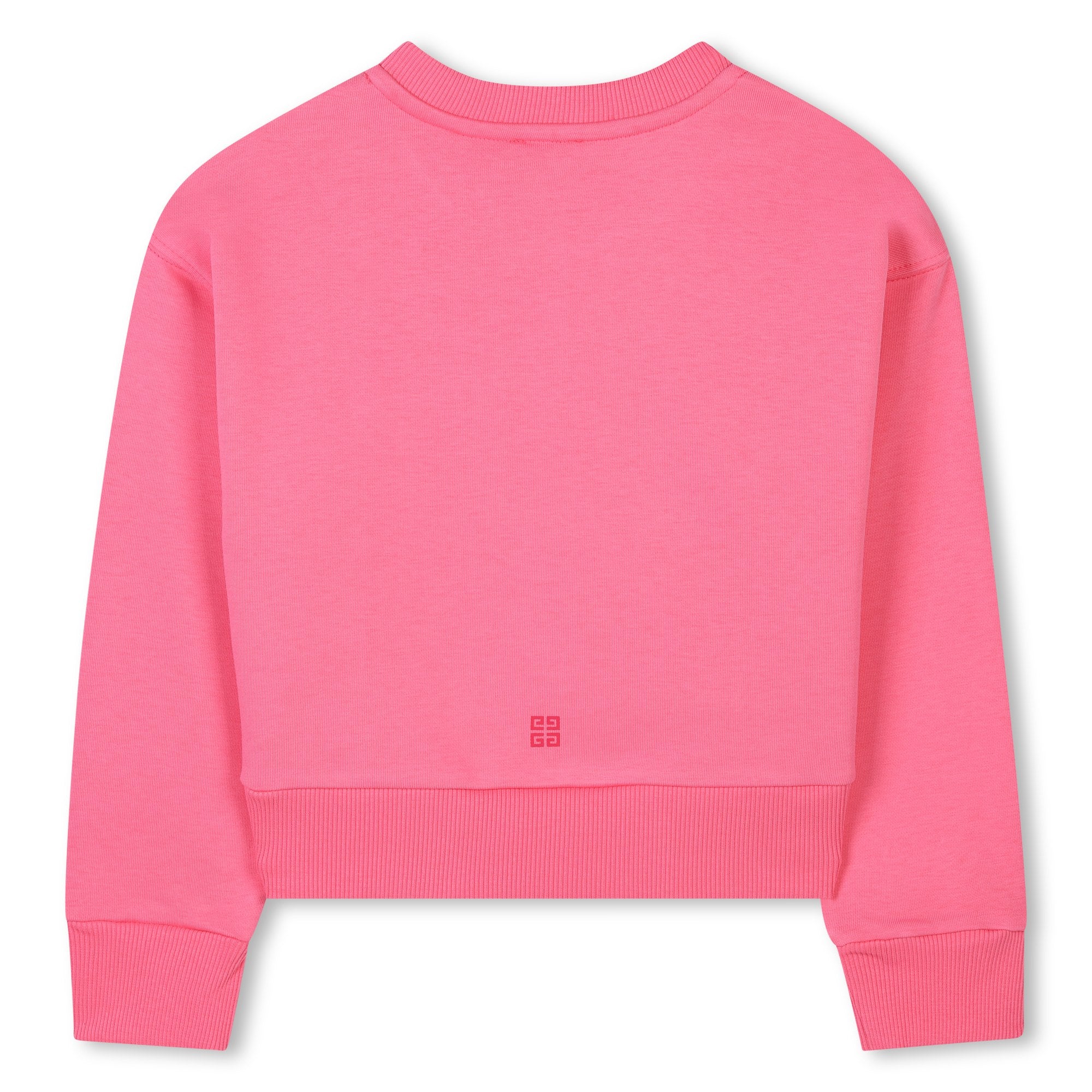 Girls Pink Logo Cotton Sweatshirt