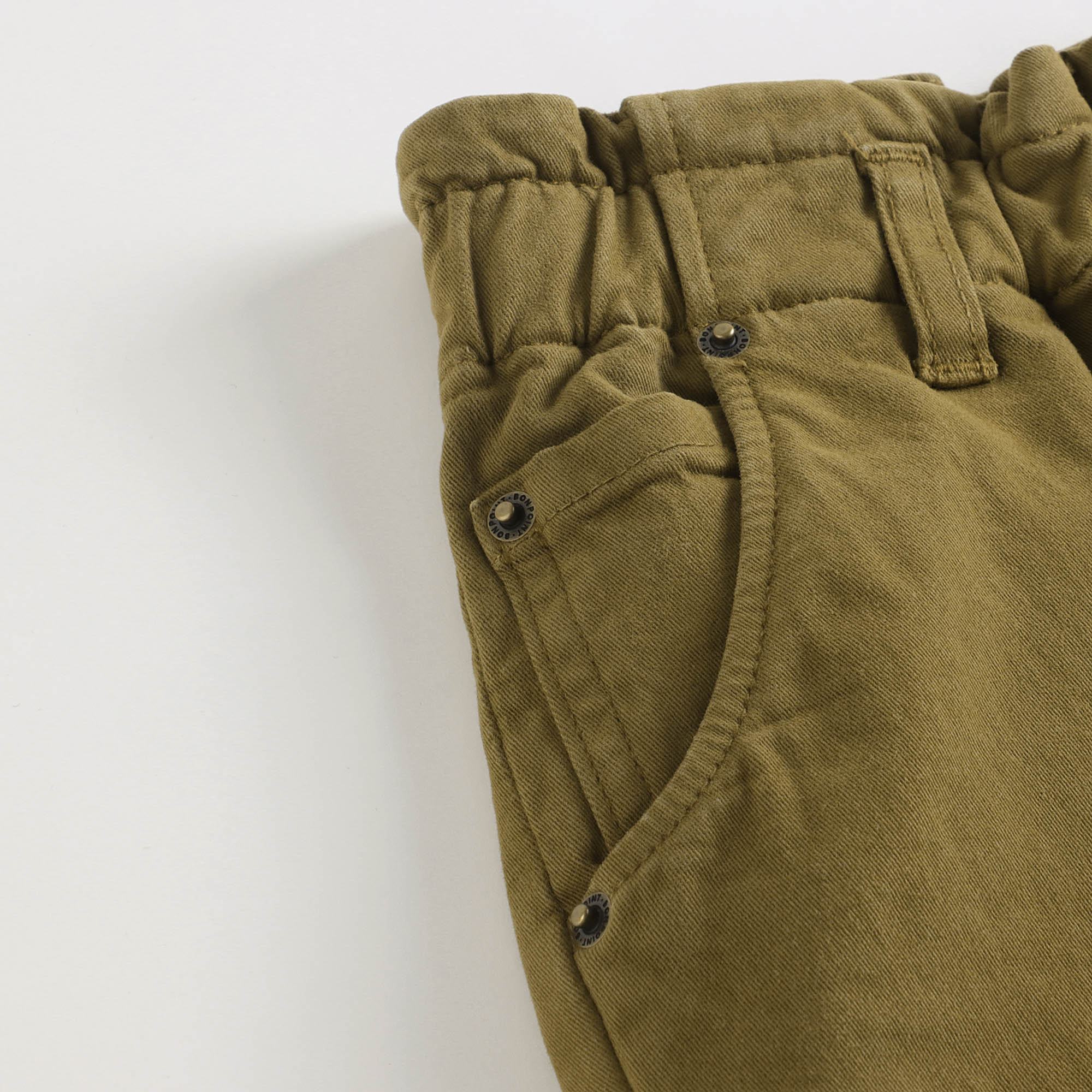 Girls Green Bronze Cotton Trousers