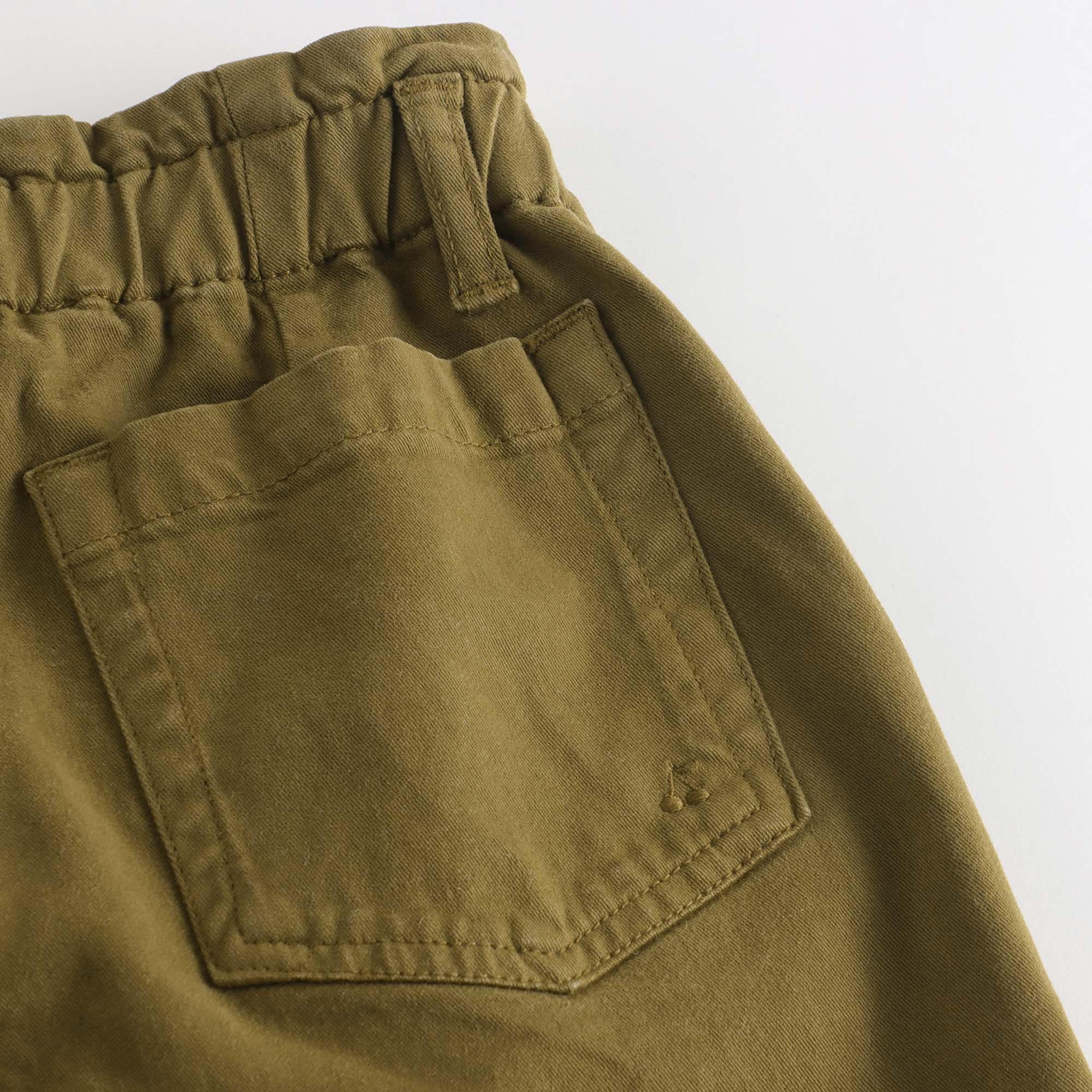 Girls Green Bronze Cotton Trousers