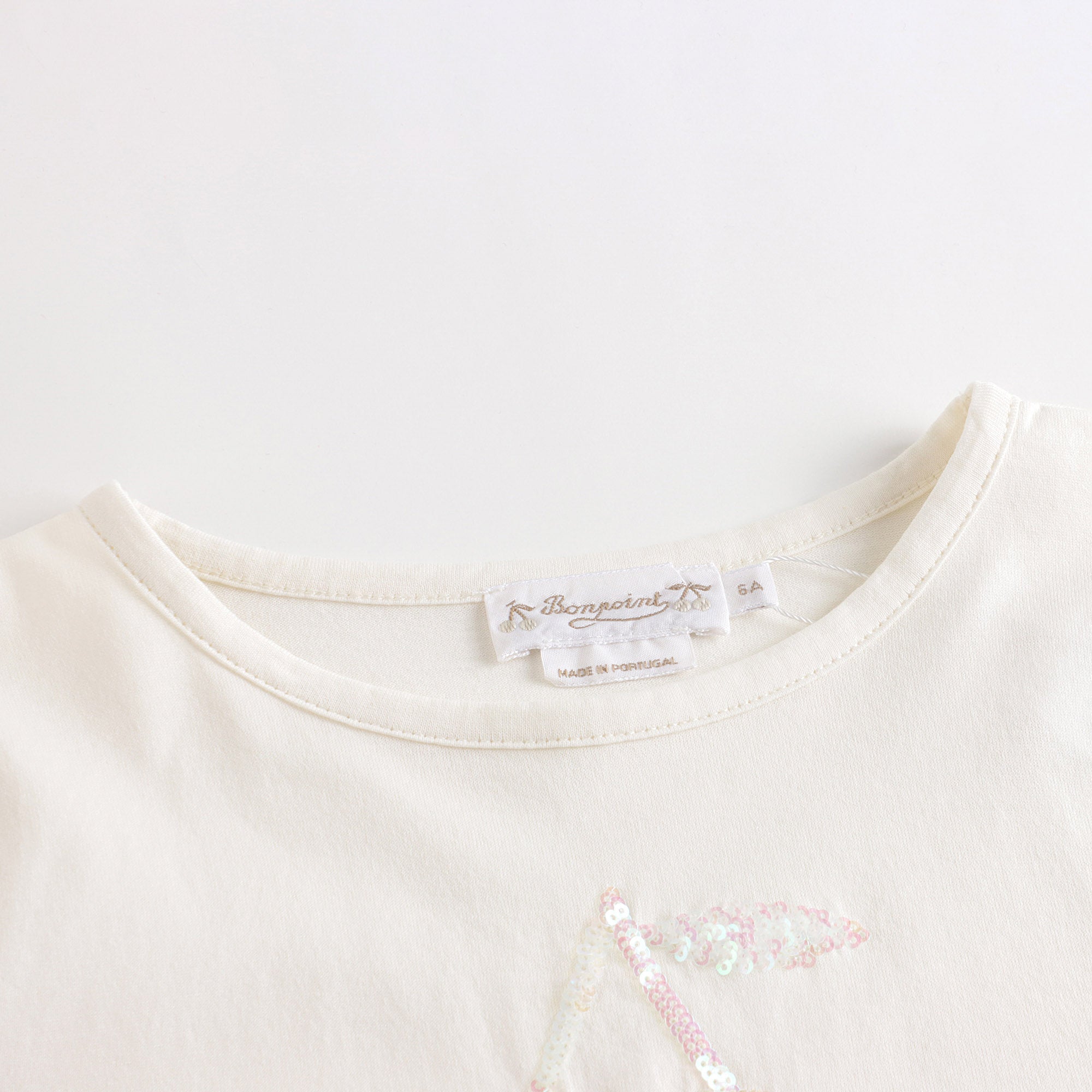 Girls White Cotton T-Shirt