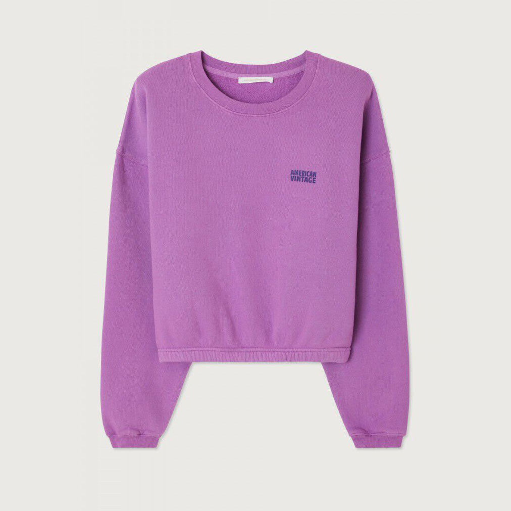 Women Purple Cotton Sweatshirt