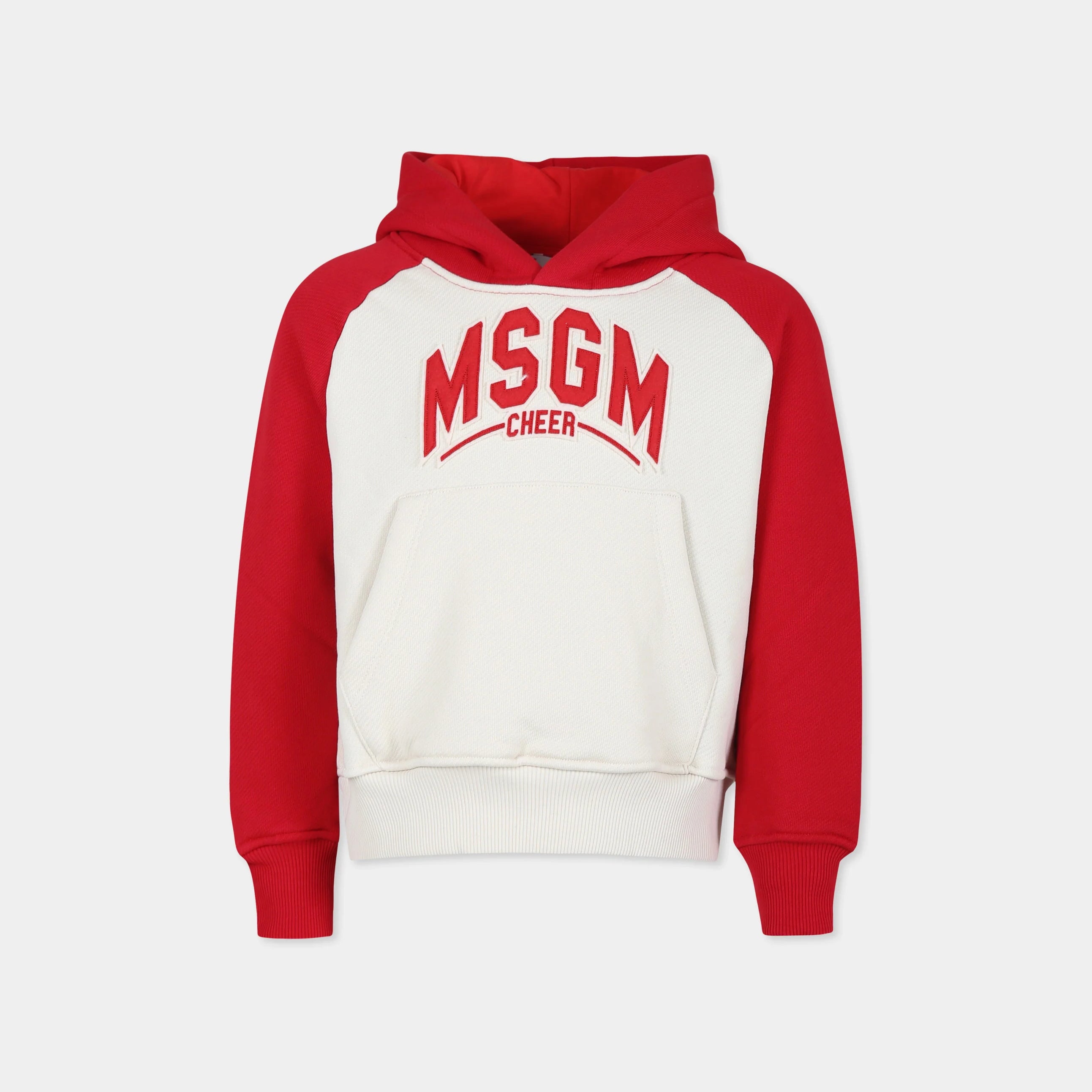 Boys & Girls Red Hooded Cotton Sweatshirt