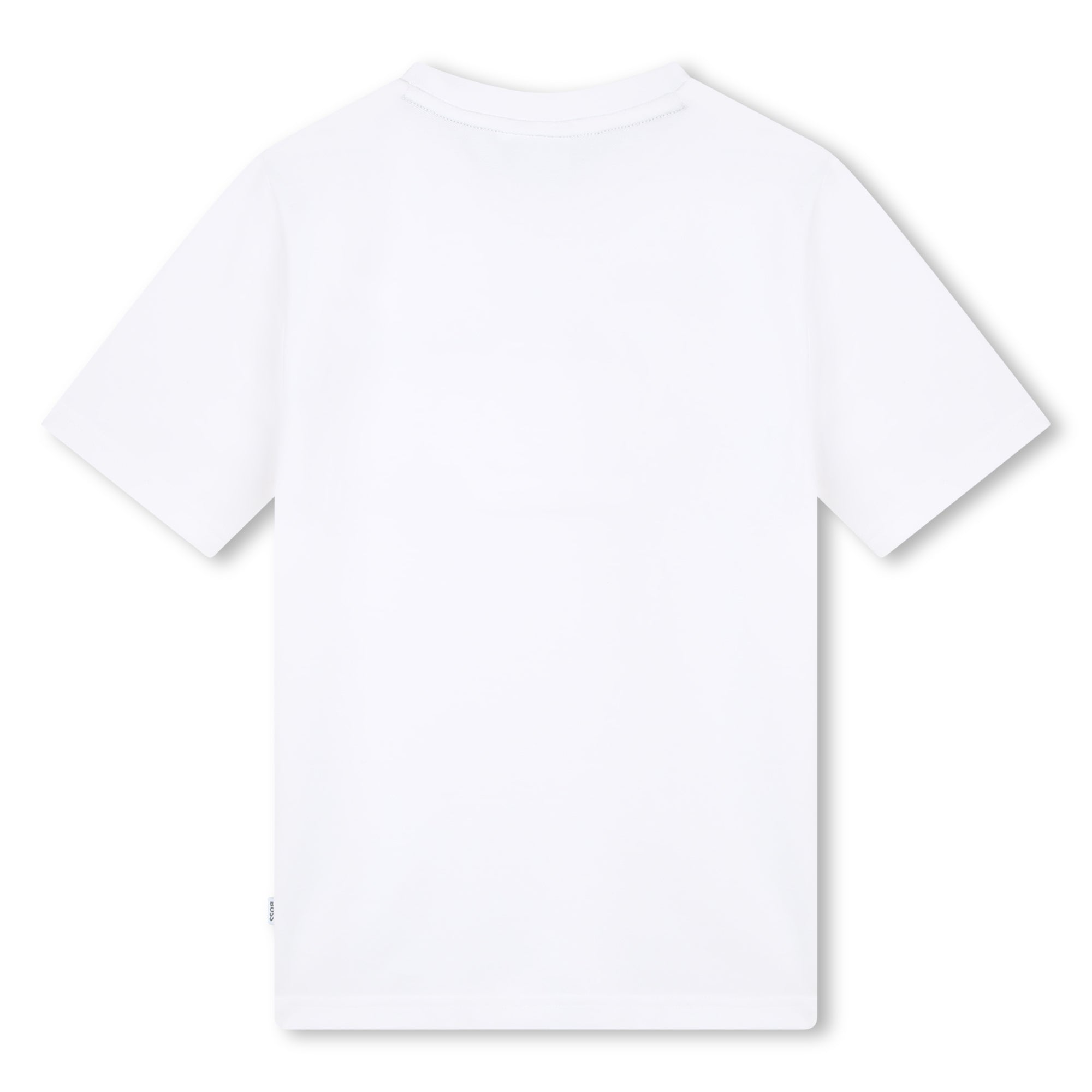 Boys White Logo Cotton T-Shirt