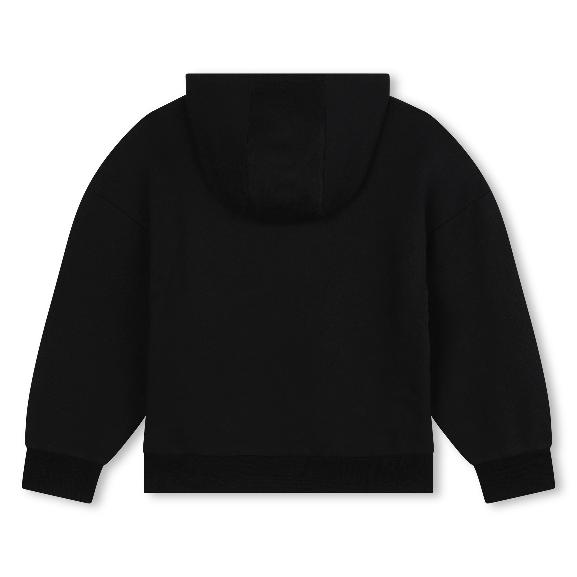 Boys Black Hooded Cotton Sweatshirt