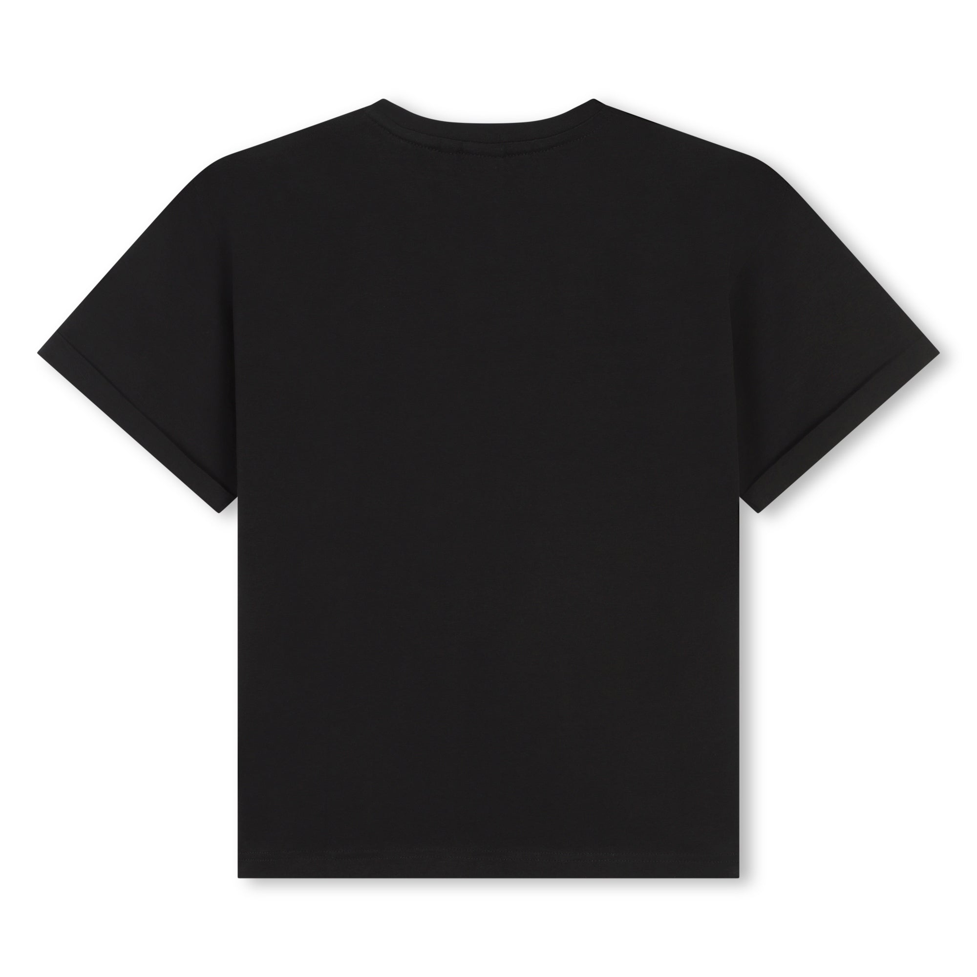 Girls Black Logo Cotton T-Shirt