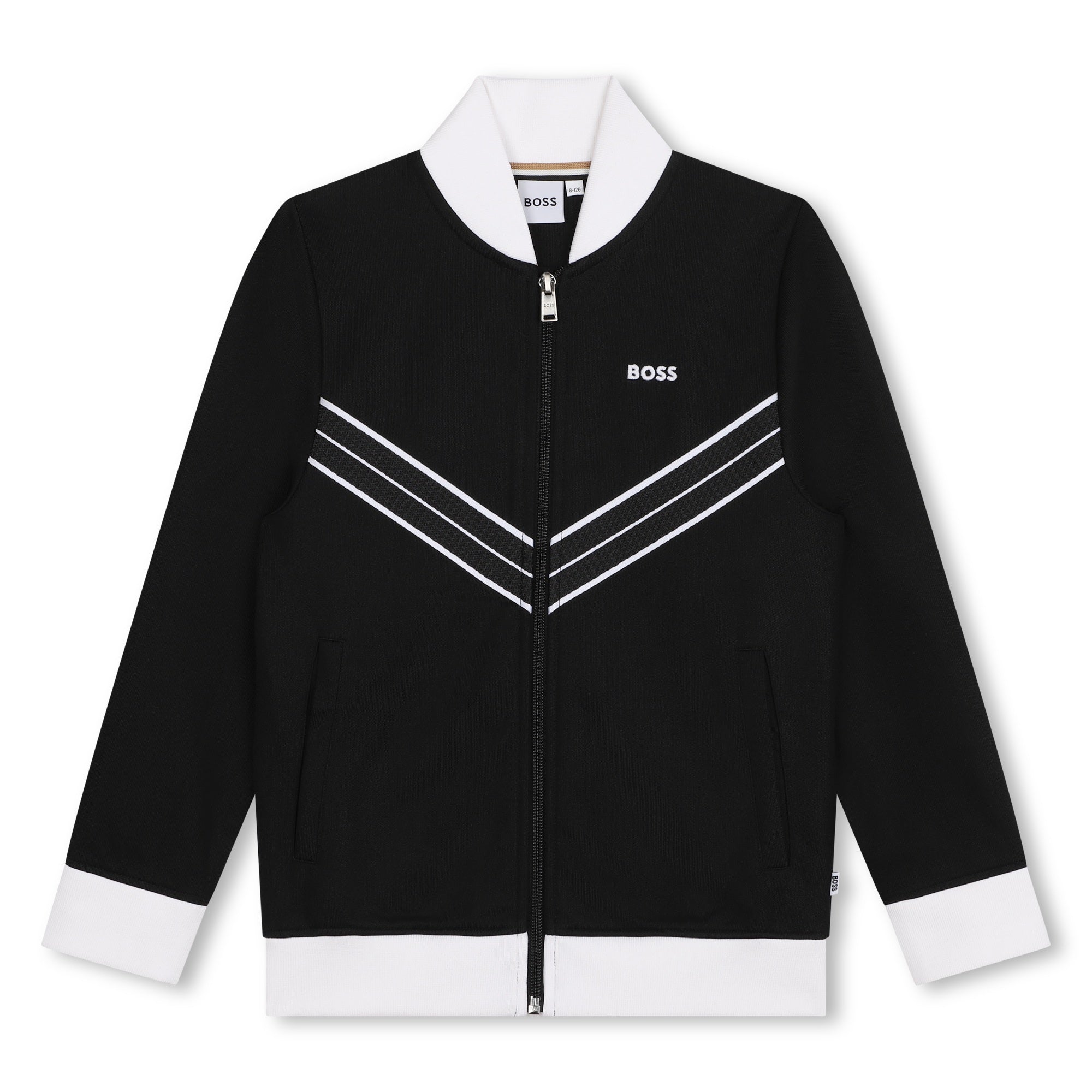 Boys Black Zip-Up Top