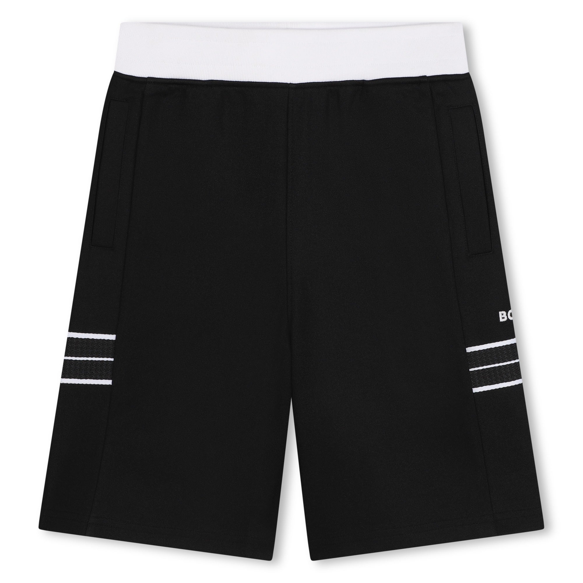 Boys Black Cotton Shorts