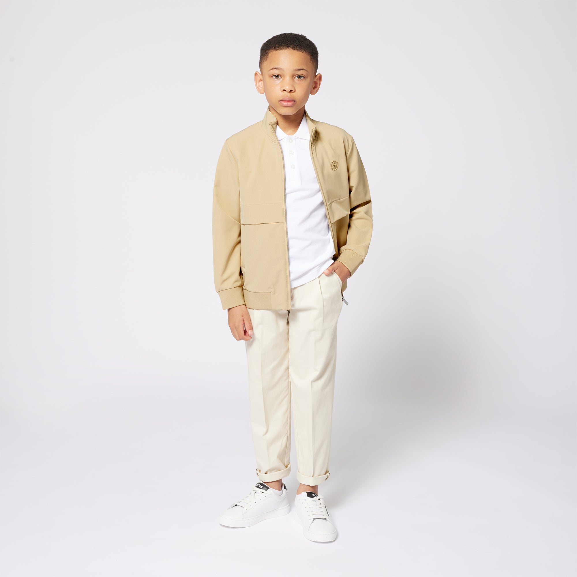 Boys Khaki Simple Jacket