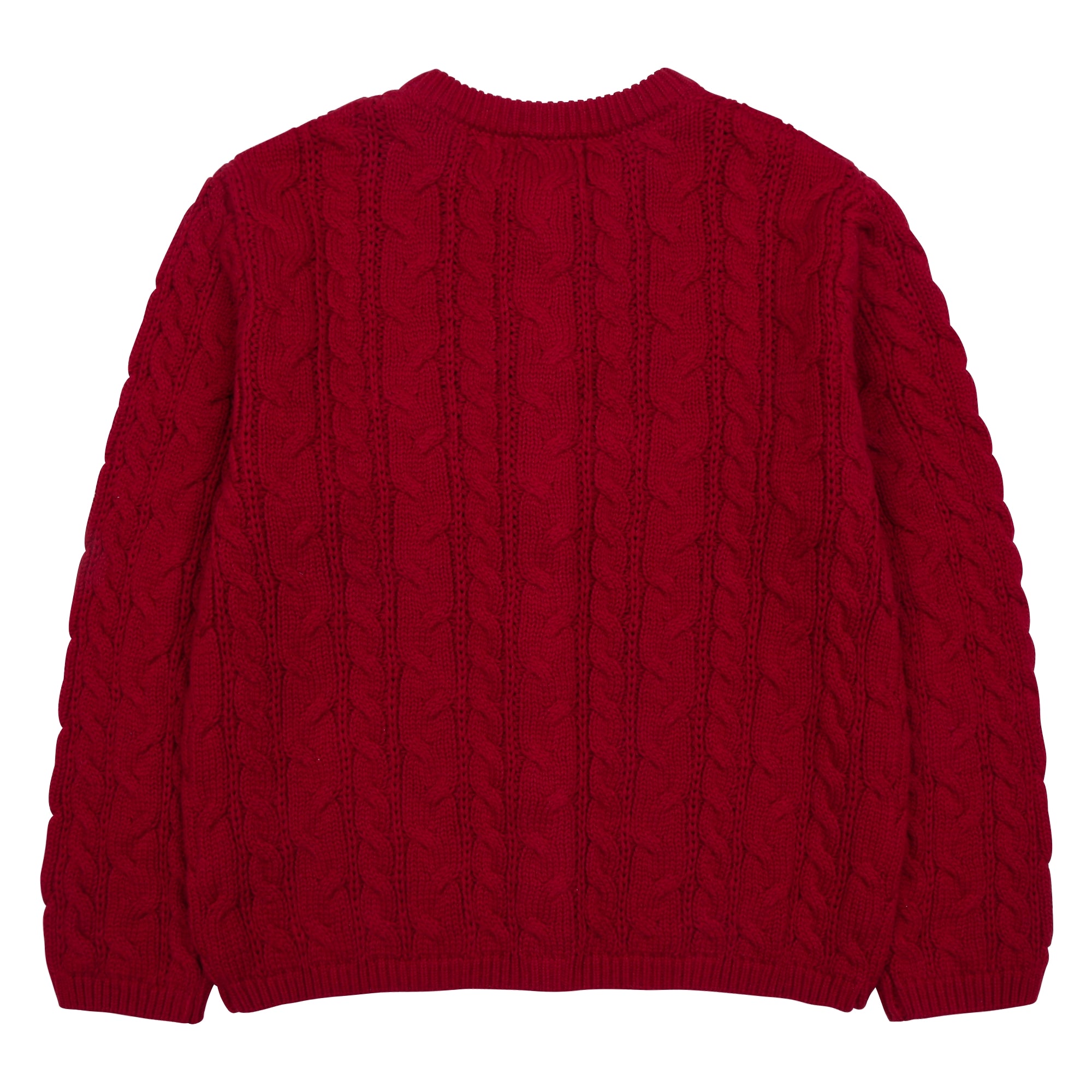 Girls Red Cotton Cardigan