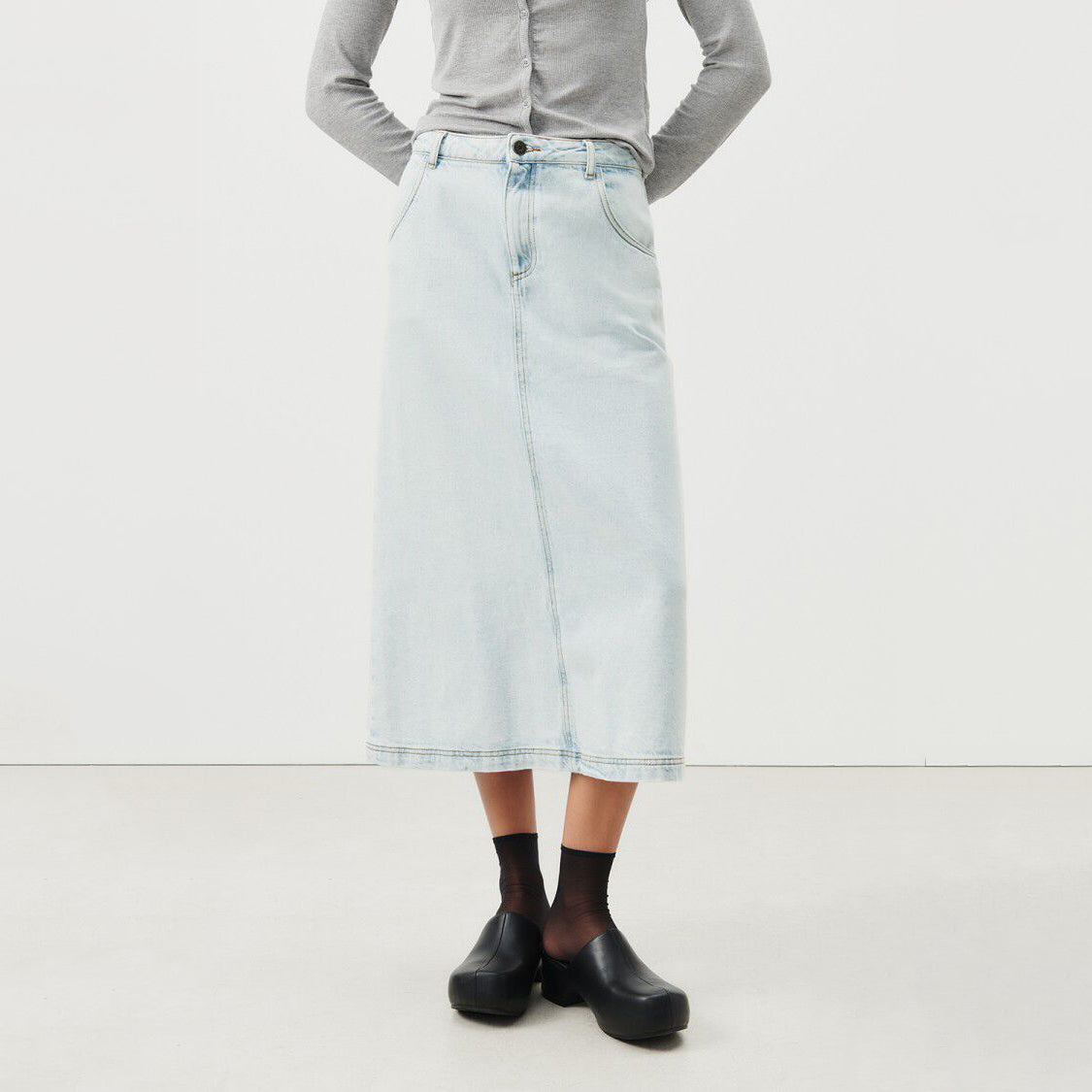 Women Light Blue Demin Skirt