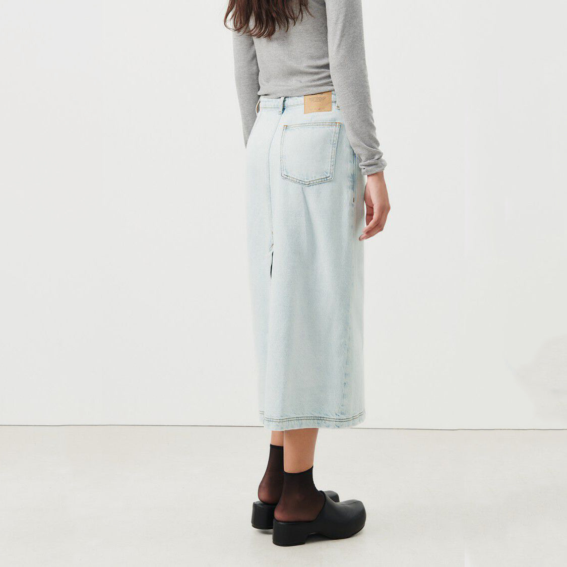 Women Light Blue Demin Skirt