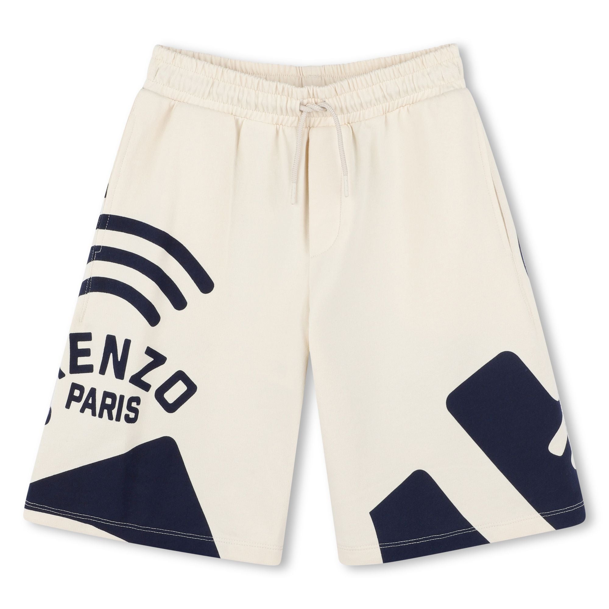 Boys Beige Logo Cotton Shorts