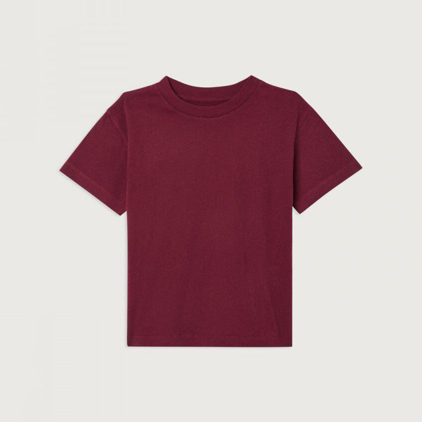 Boys & Girls Wine Red Cotton T-Shirt