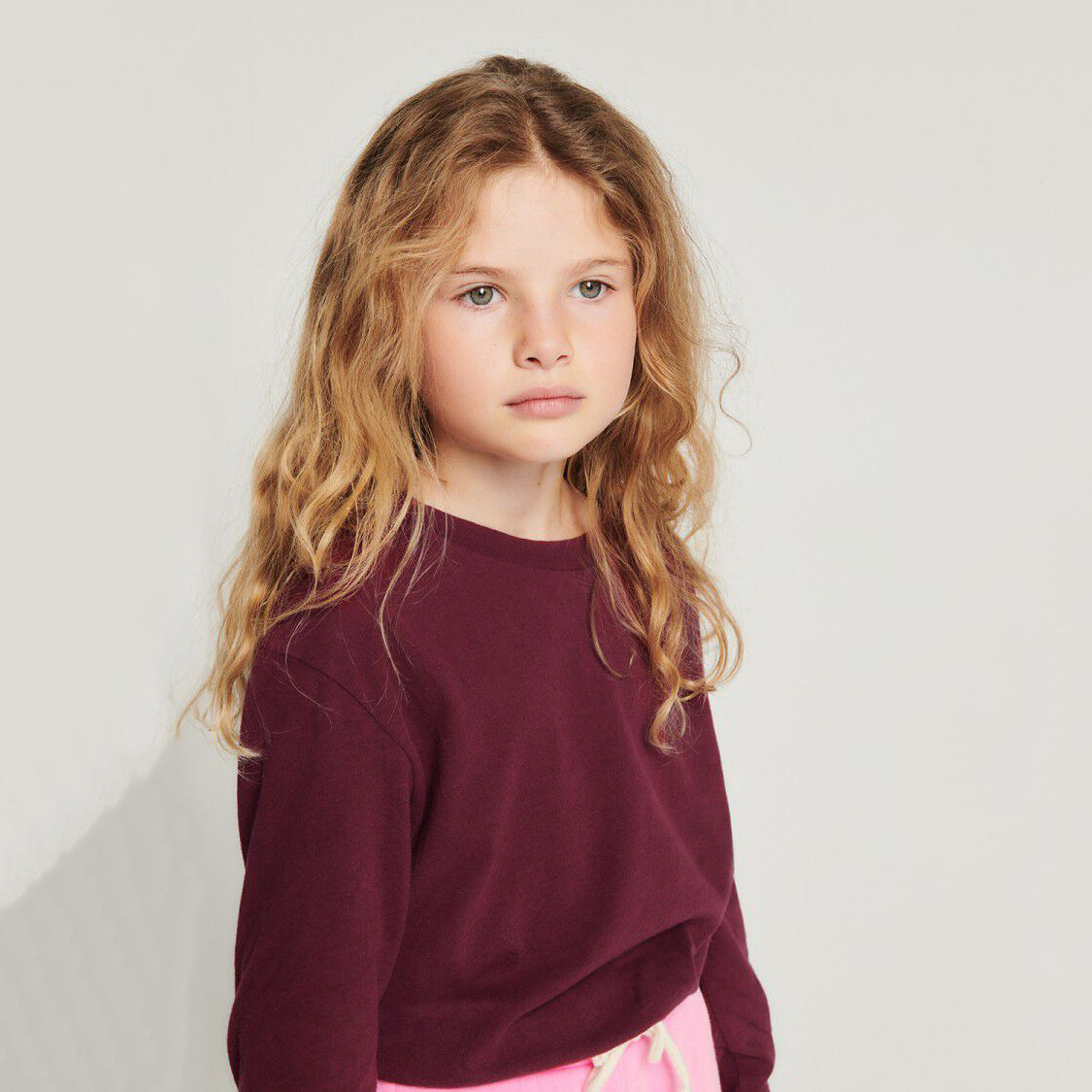 Boys & Girls Wine Red Cotton T-Shirt