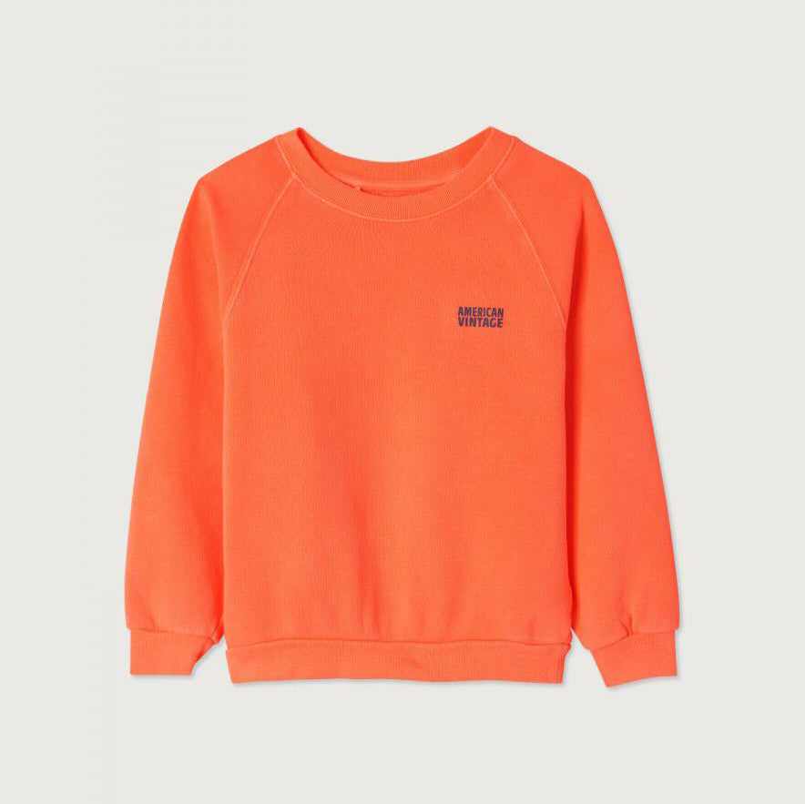 Boys & Girls Fluo Orange Cotton Sweatshirt