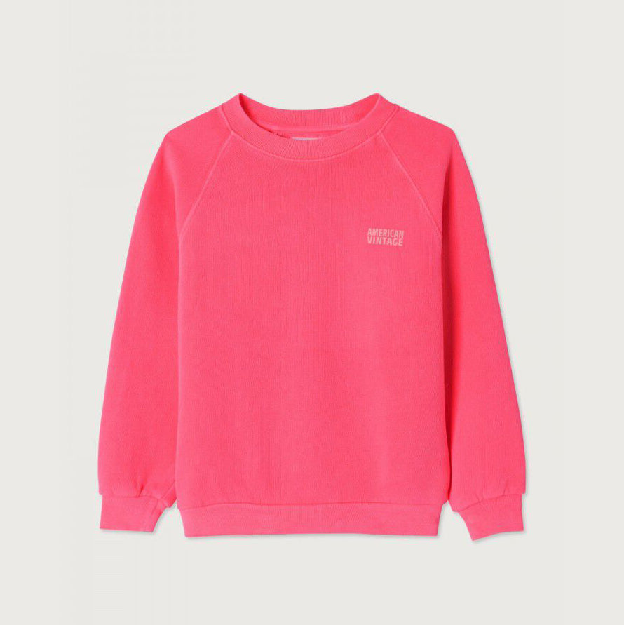 Boys & Girls Fluo Pink Cotton Sweatshirt