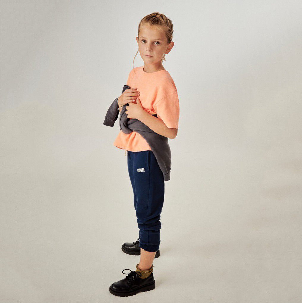 Boys & Girls Navy Cotton Trousers