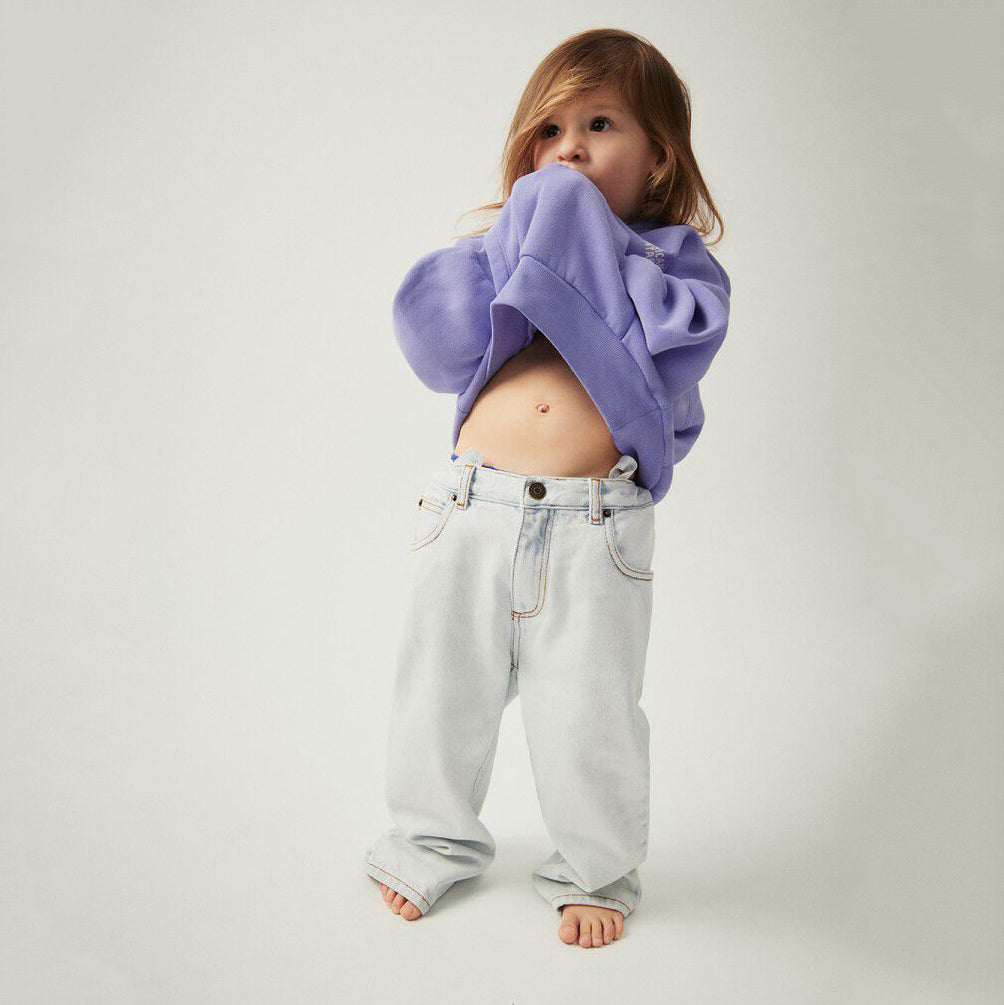 Boys & Girls Bleached Blue Denim Trousers