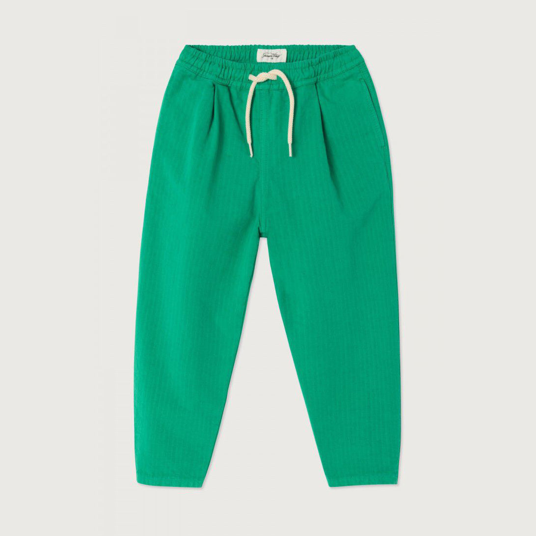 Boys & Girls Green Cotton Trousers