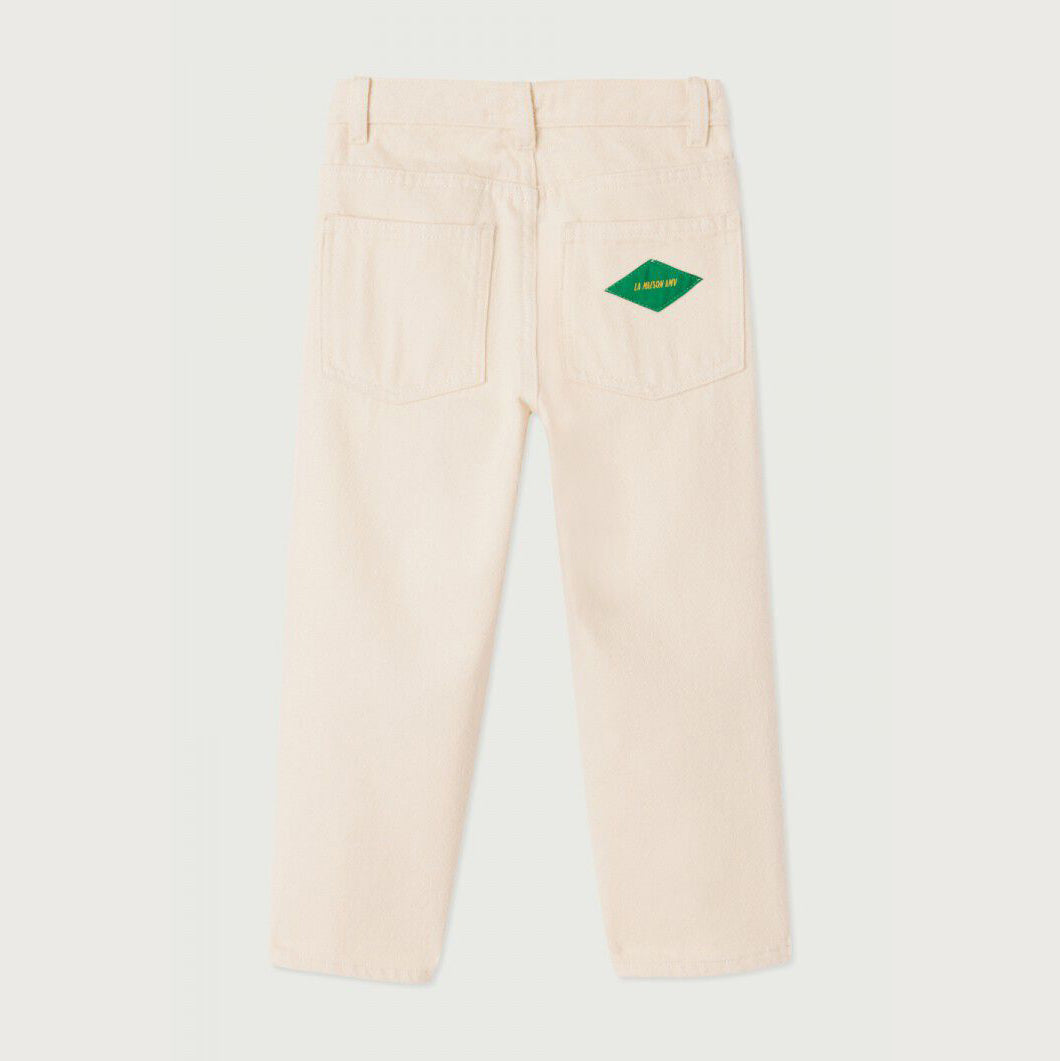 Boys & Girls White Cotton Trousers