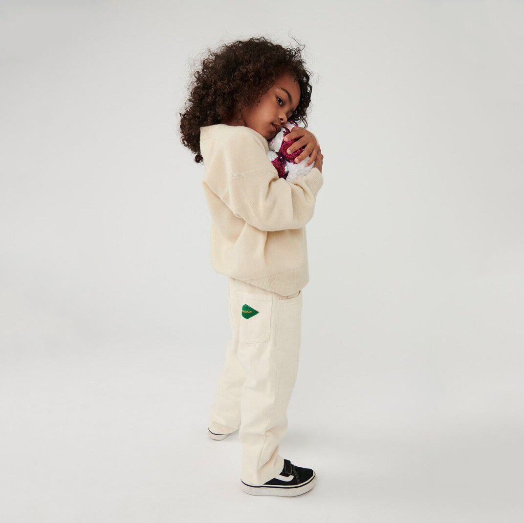 Boys & Girls White Cotton Trousers