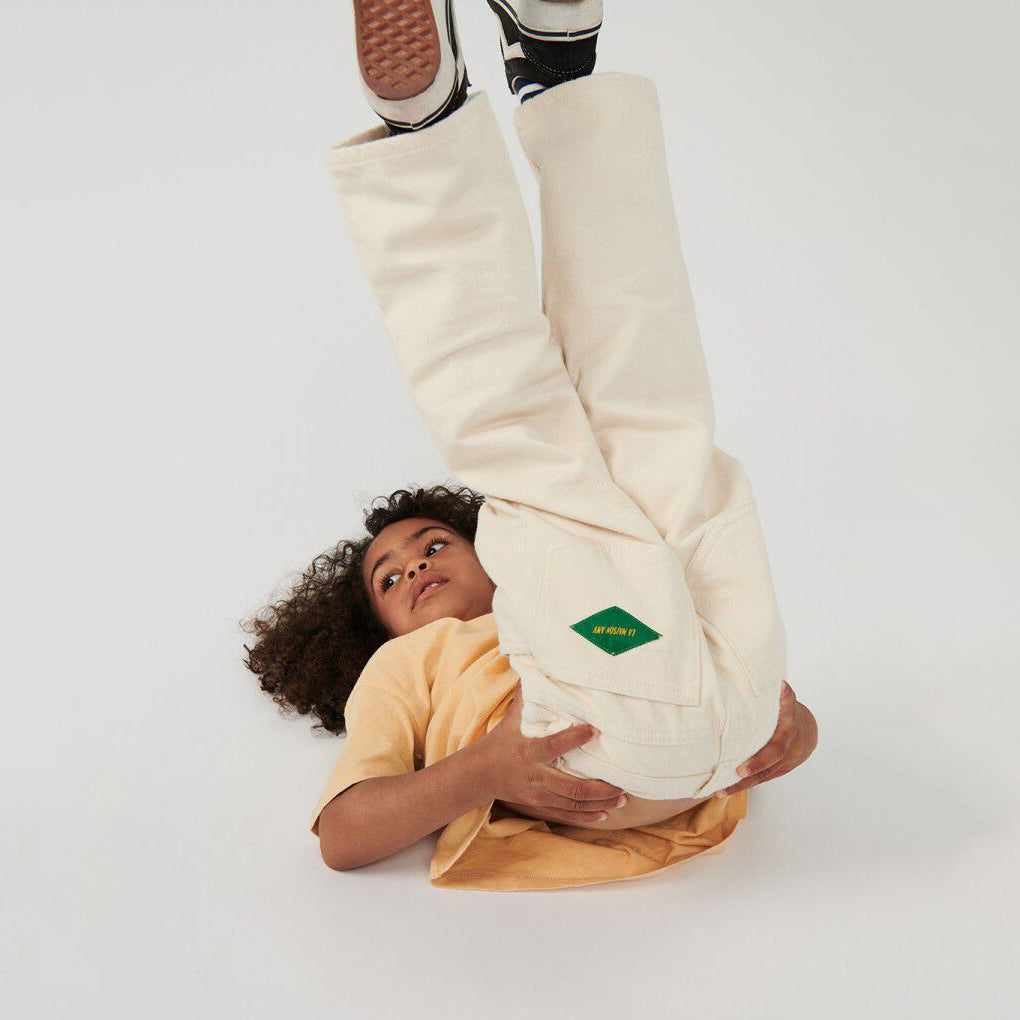 Boys & Girls White Cotton Trousers