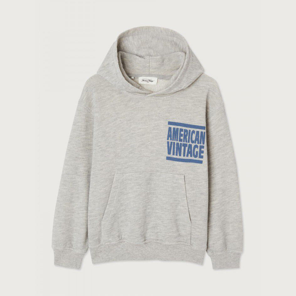 Boys & Girls Grey Hooded Cotton Sweatshirt