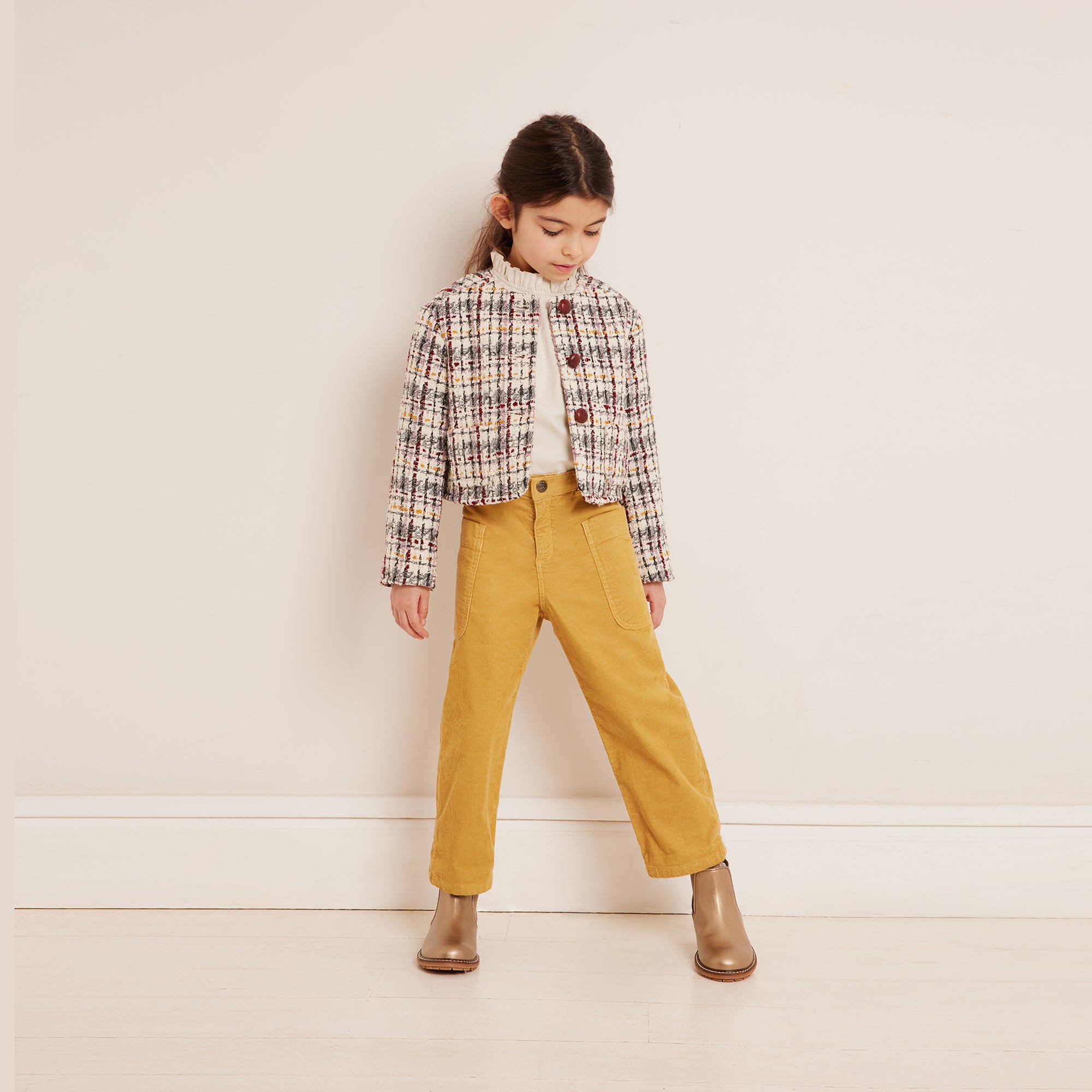 Girls Yellow Corduroy Trousers