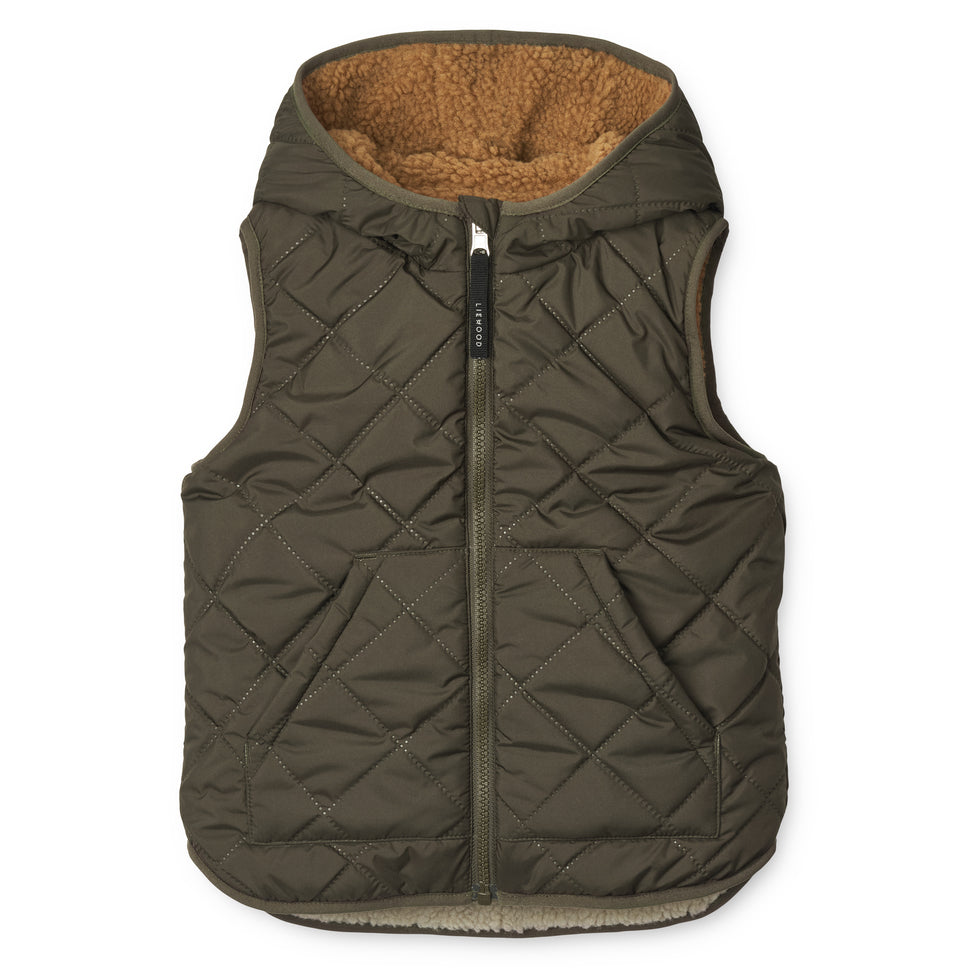 Boys & Girls Brown Reversible Gilet