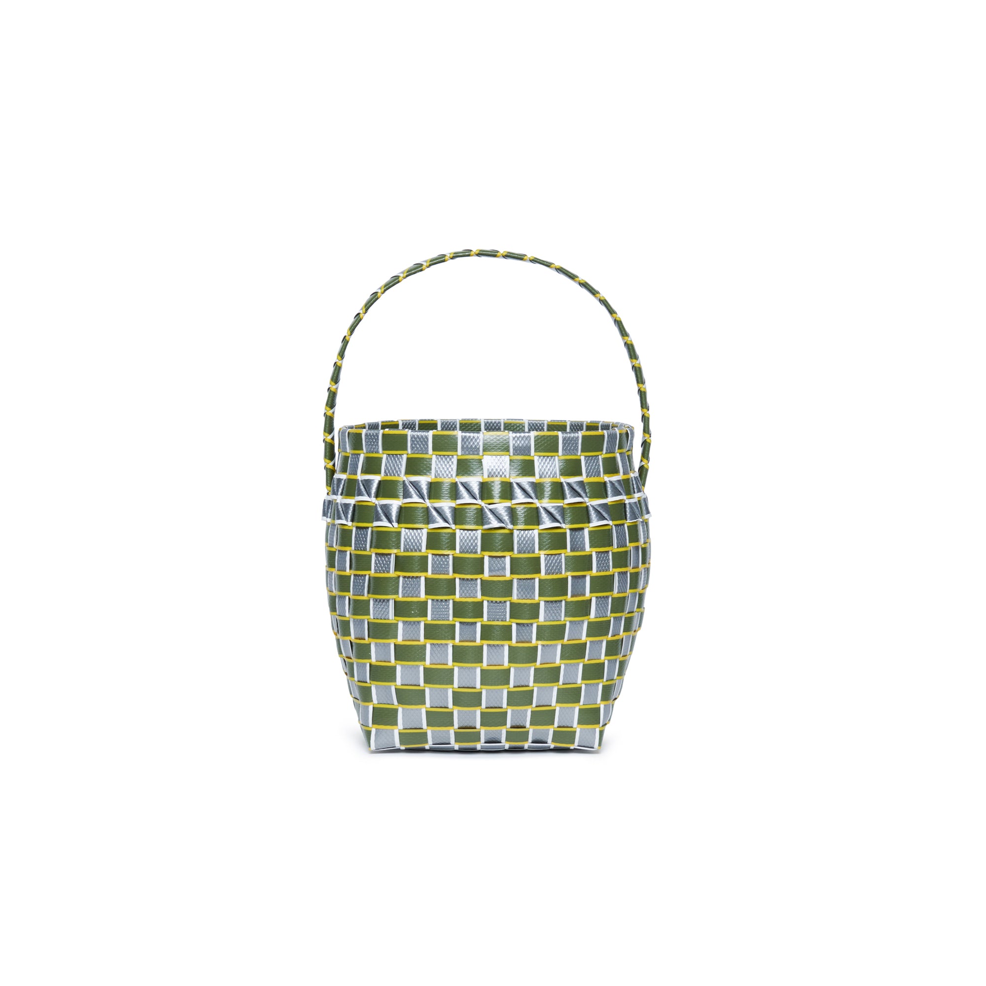 Girls Green Woven Bucket Bag