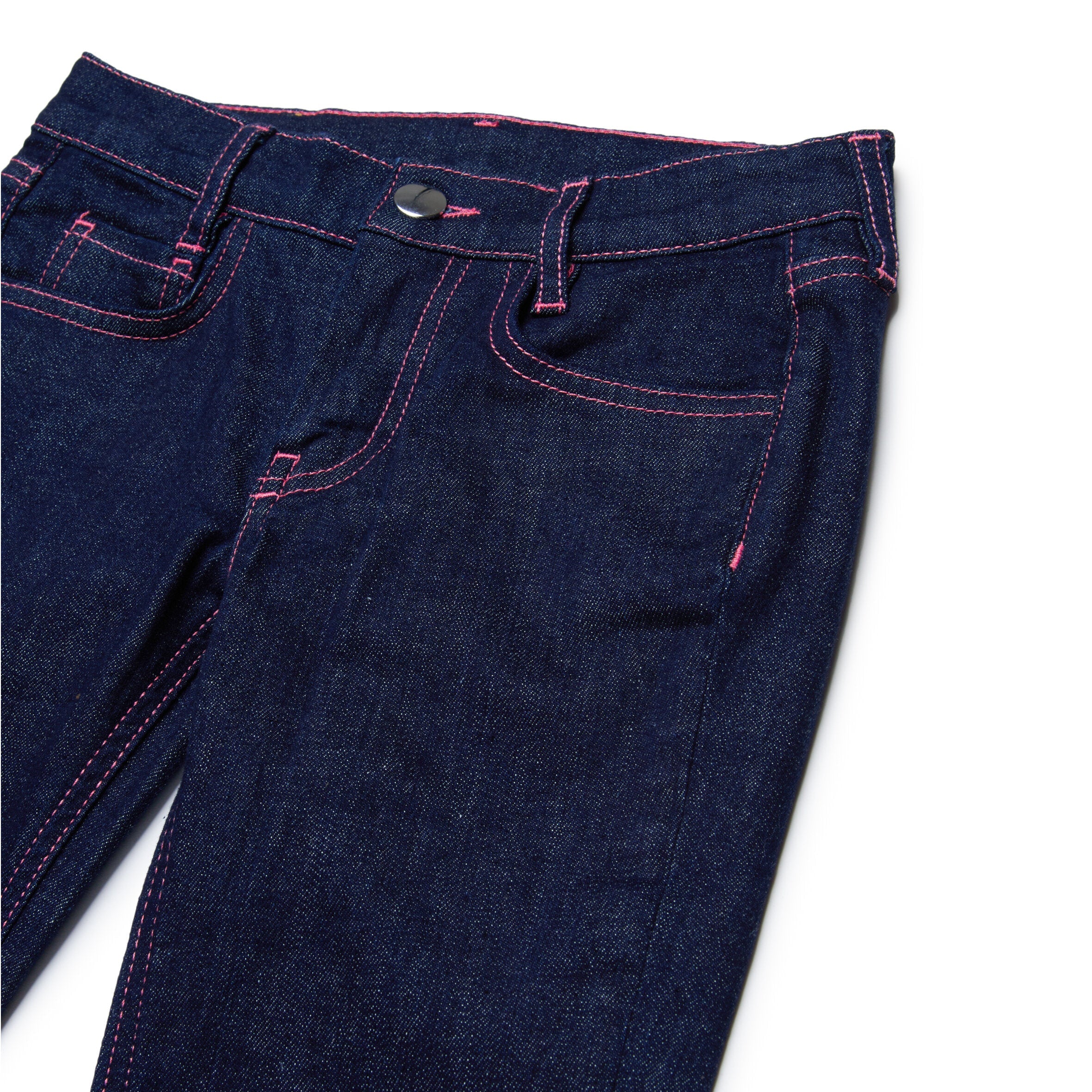 Girls Dark Blue Denim Trousers