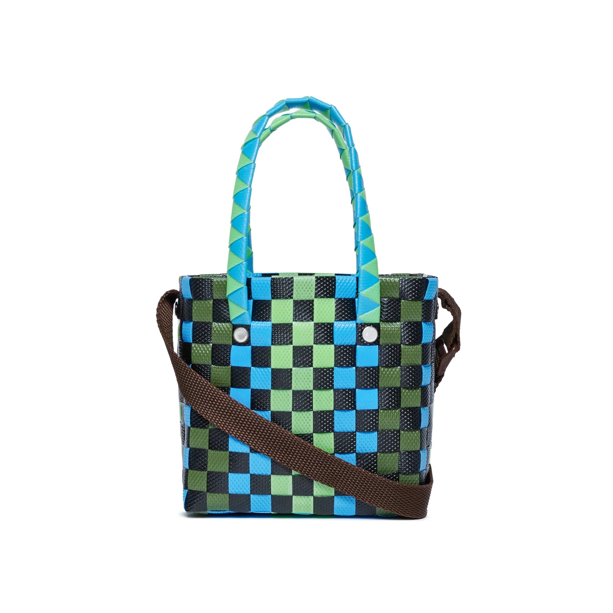 Girls Dark Green Woven Handbag