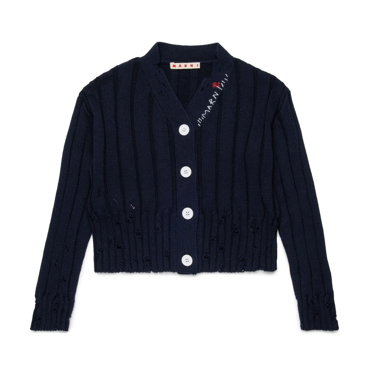 Girls Blue Navy Cotton Knitwear