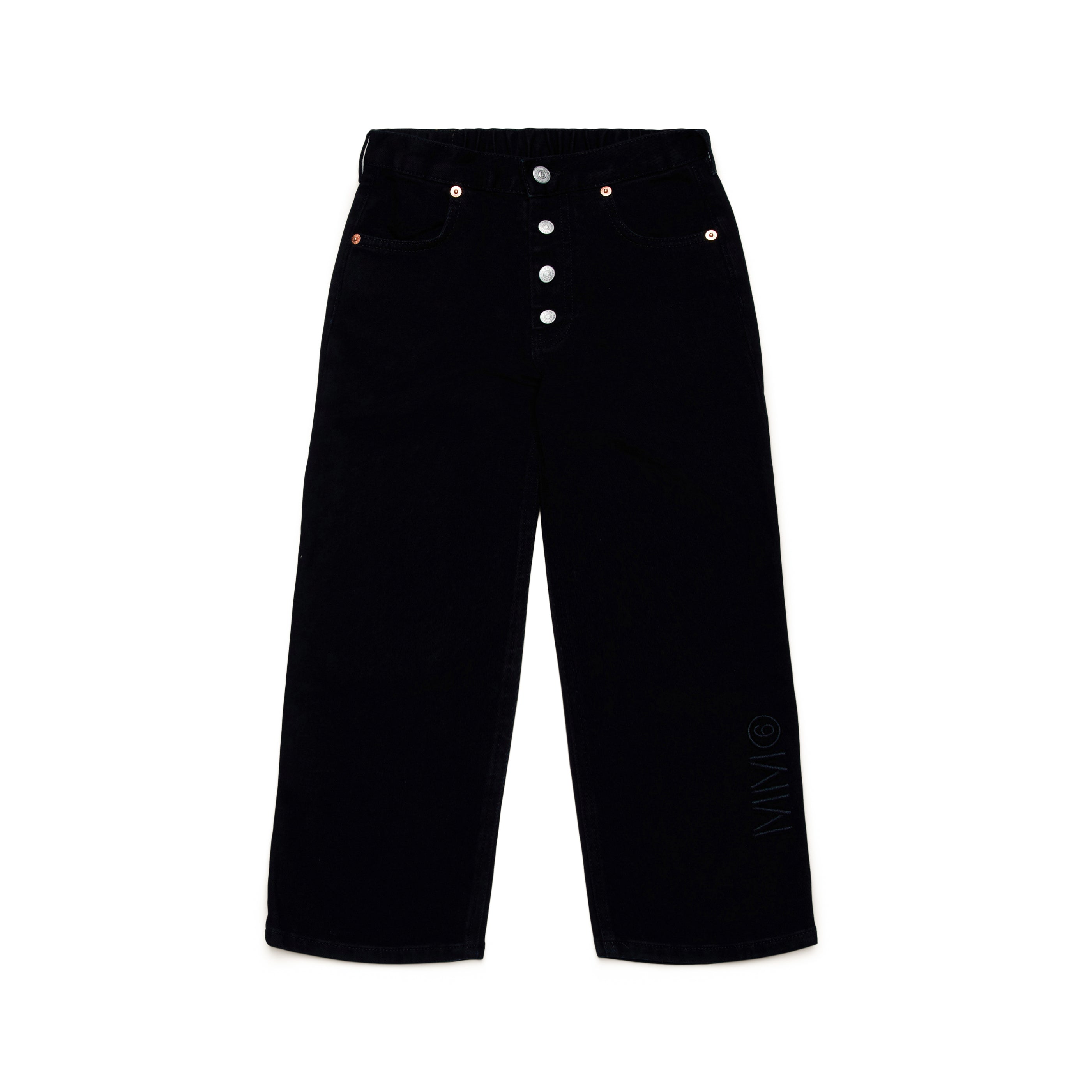 Boys & Girls Black Cotton Trousers