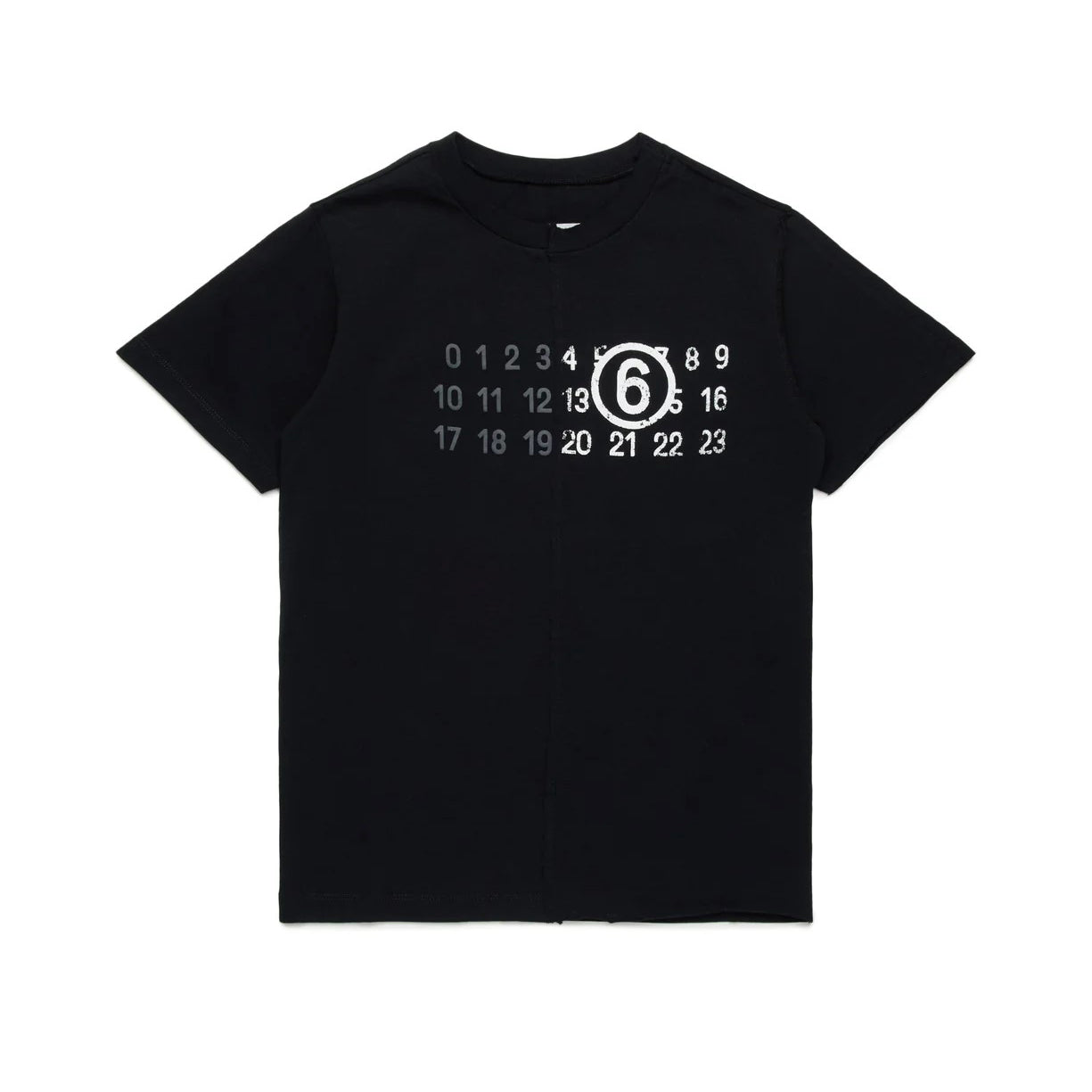 Girls Black Letters Cotton T-Shirt