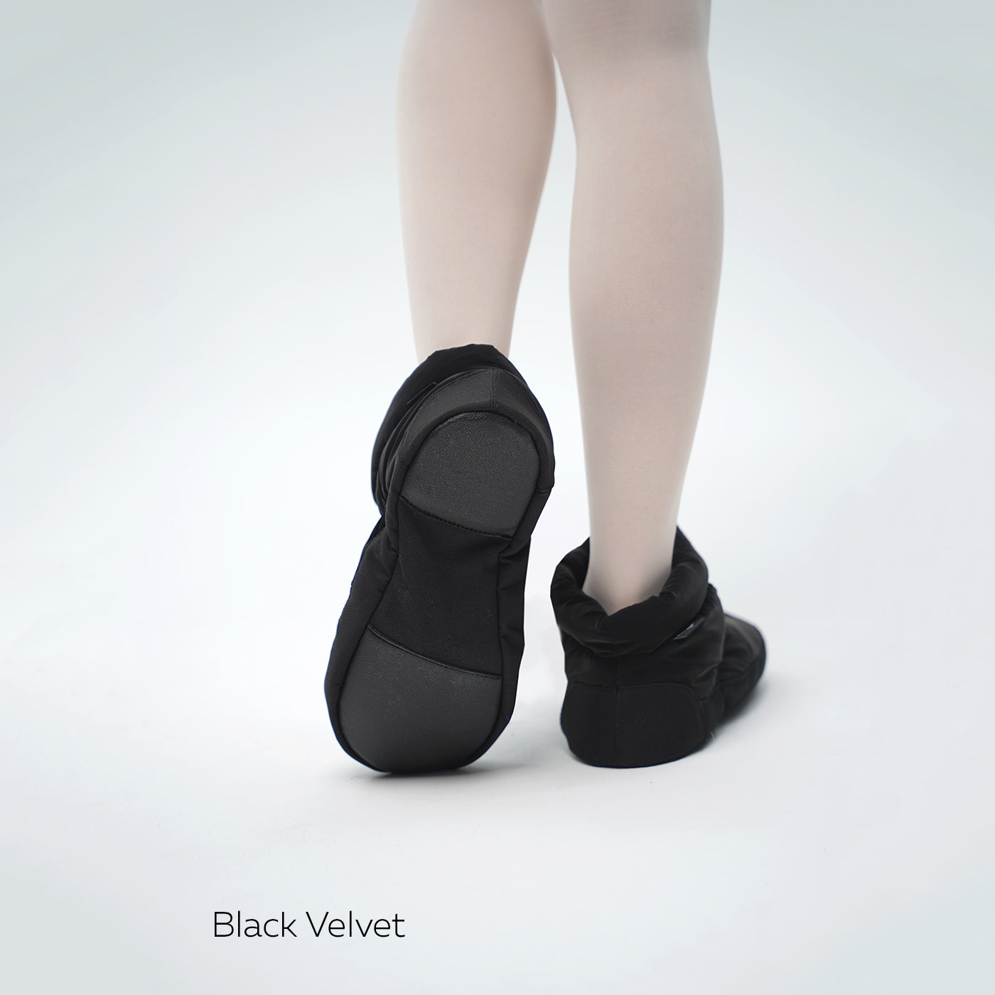 Girls Black Velvet Ballet Warmer Boots