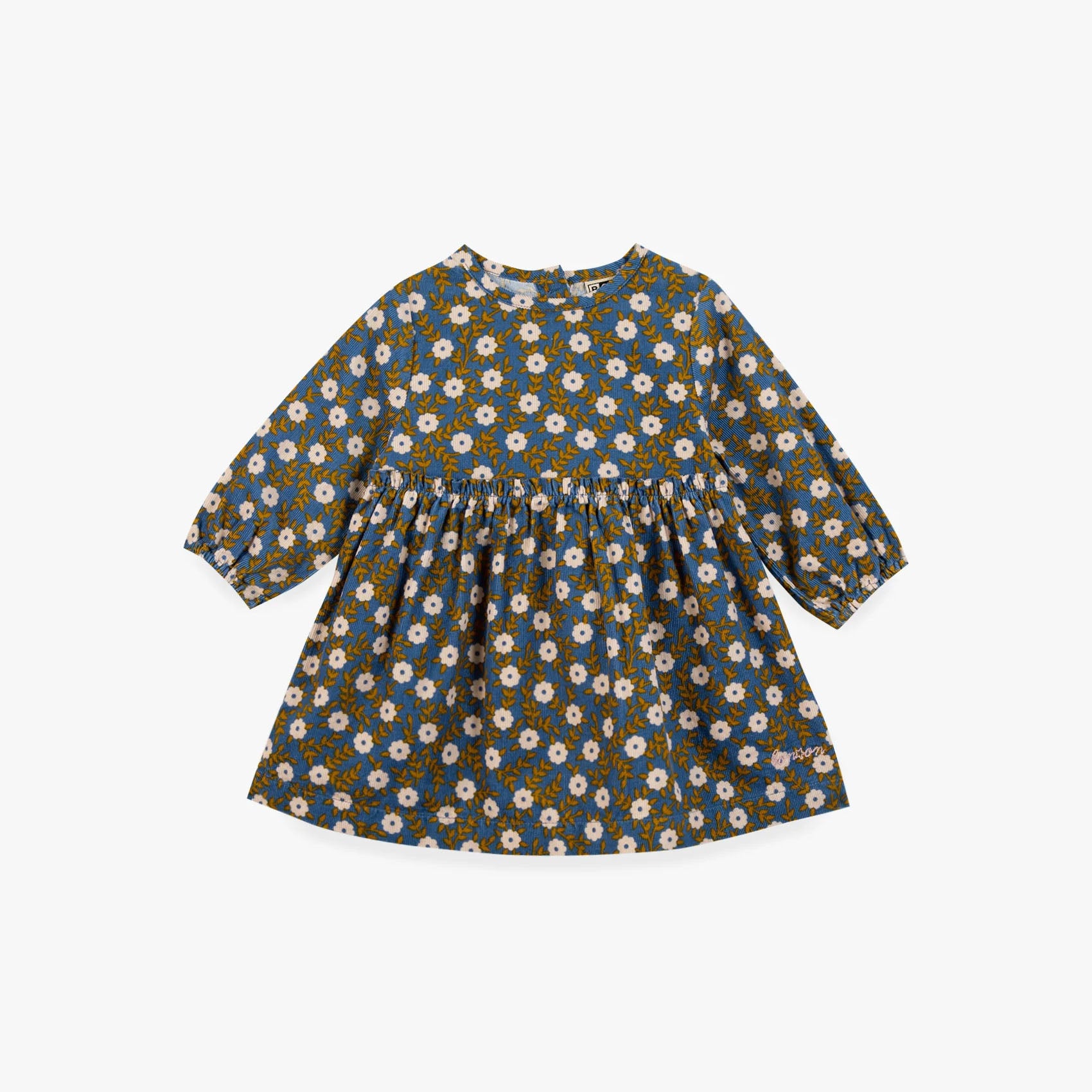 Baby Girls Blue Floral Cotton Dress