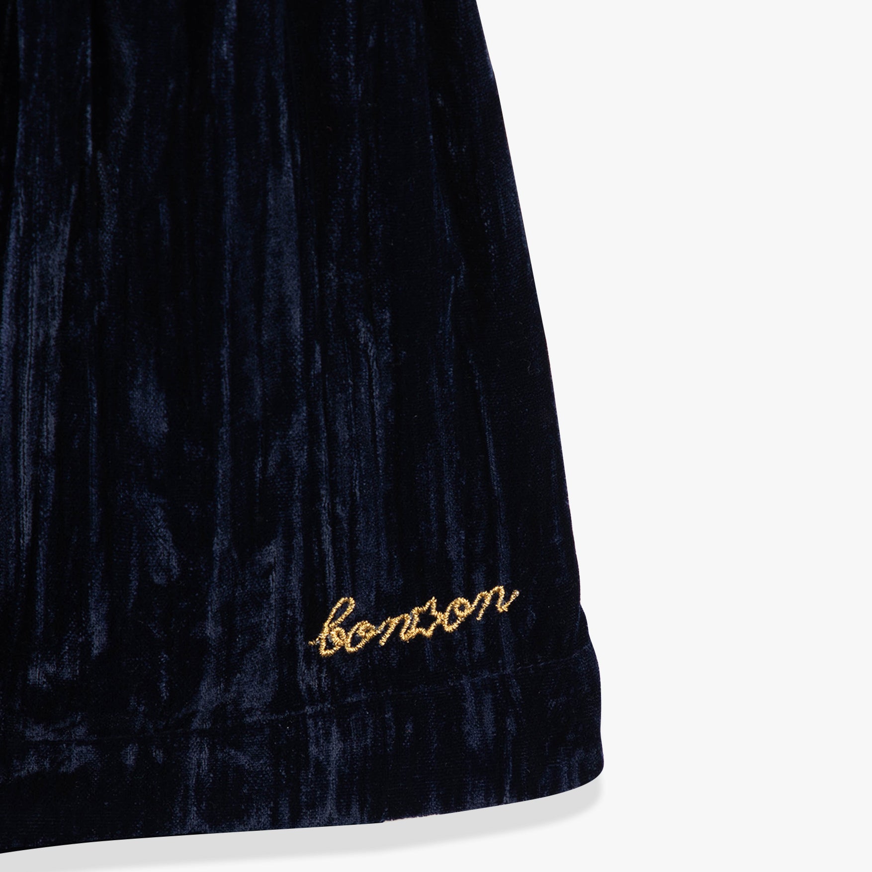 Girls Navy Velvet Dress