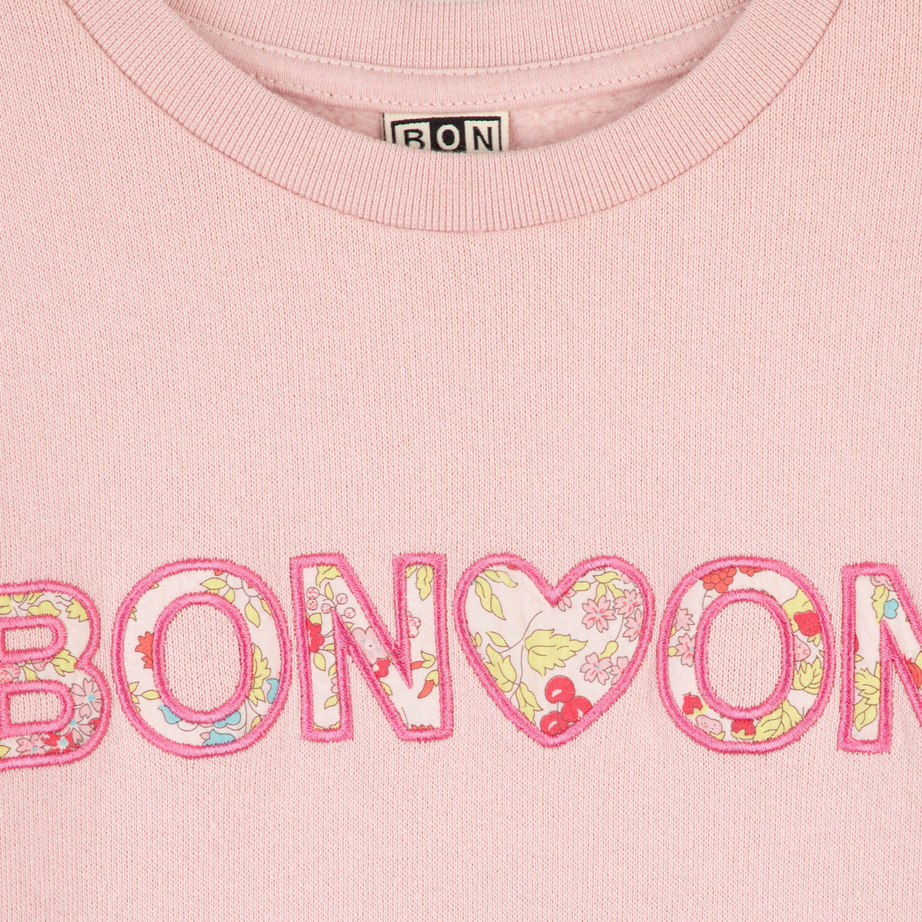 Girls Pink Embroidered Cotton Sweatshirt