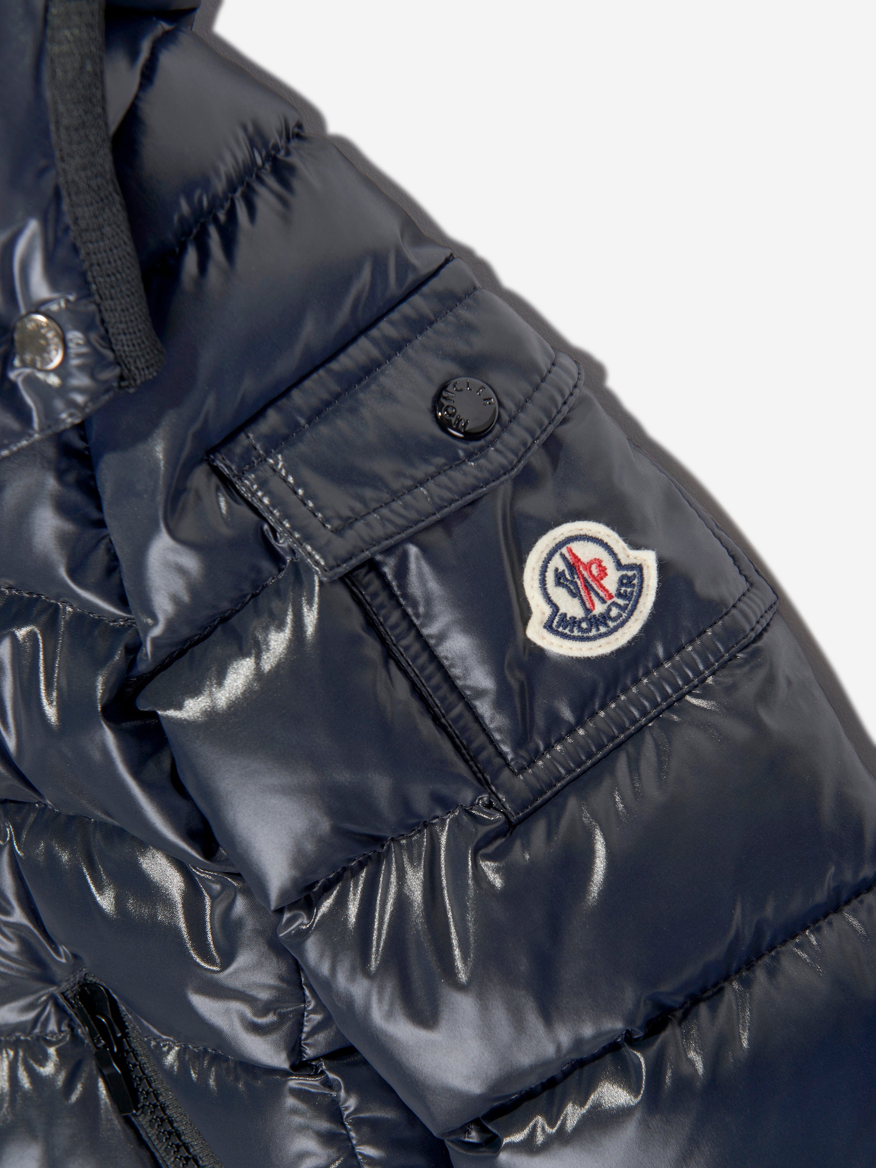 Moncler Enfant Girls Down Padded Bady Jacket in Navy